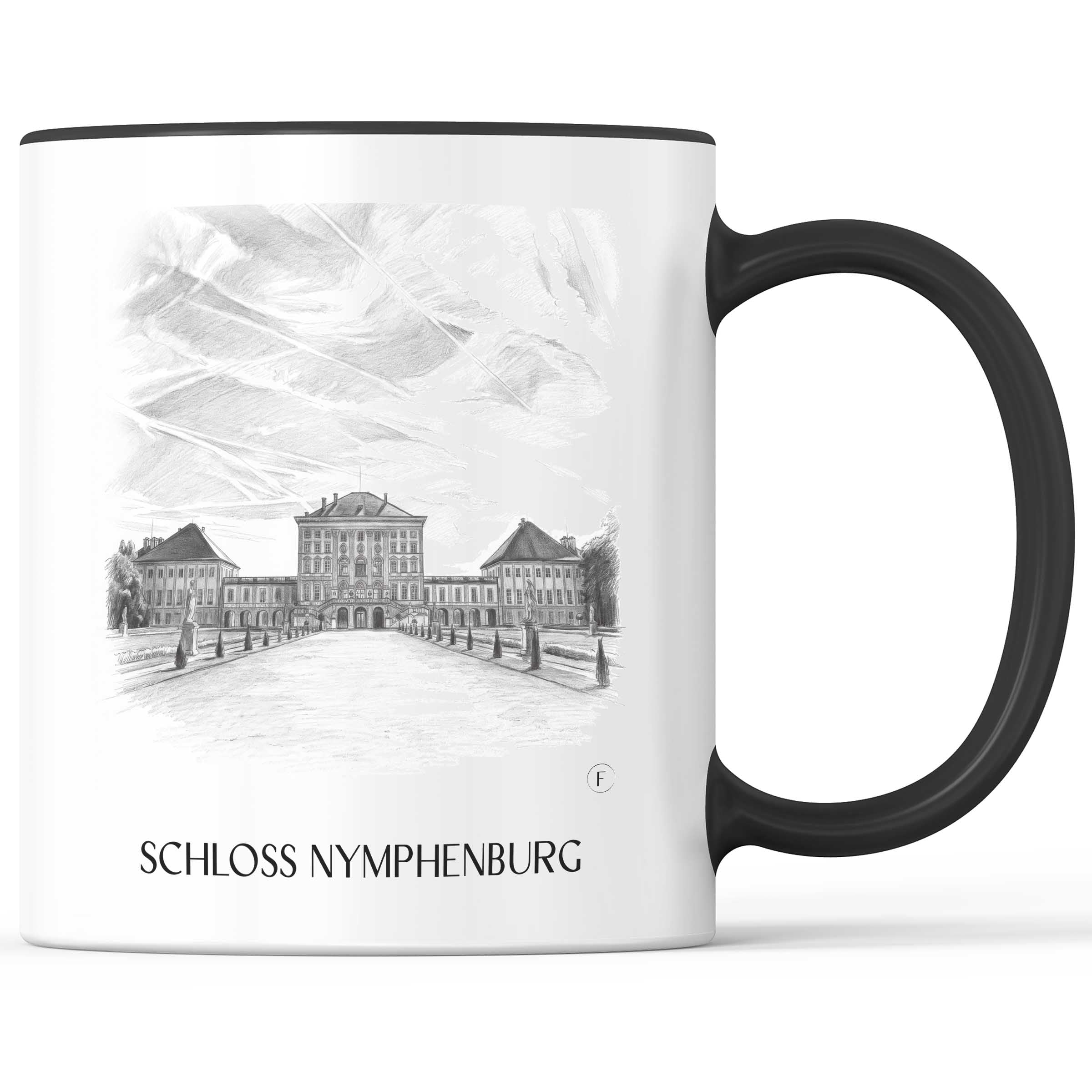 schloss-nymphenburg-münchen-deutschland-kaffeebecher-bleistift-zeichnung-drawing