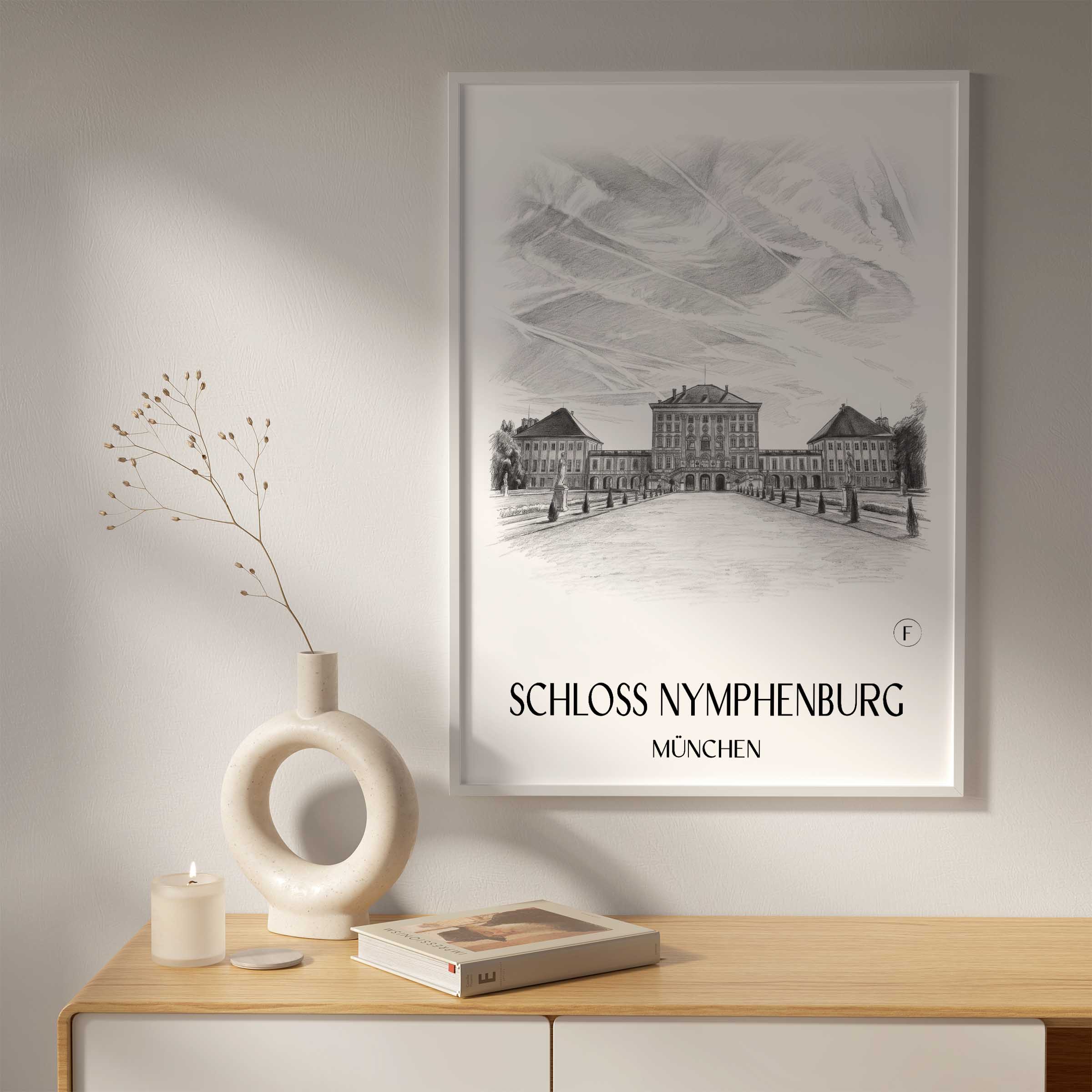 schloss-nymphenburg-münchen-deutschland-poster-bleistift-zeichnung-drawing