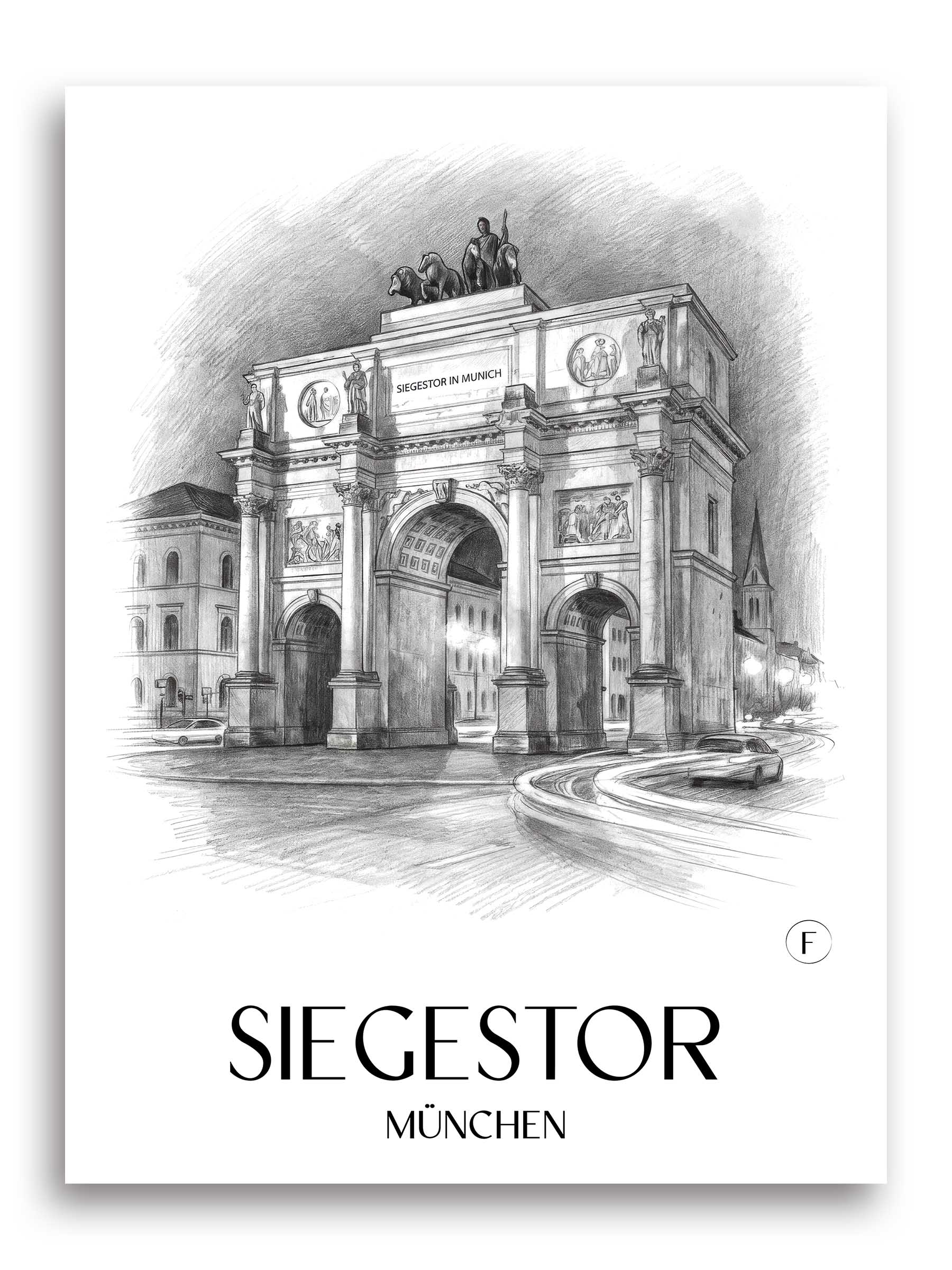 siegestor-münchen-deutschland-poster-bleistift-zeichnung-drawing