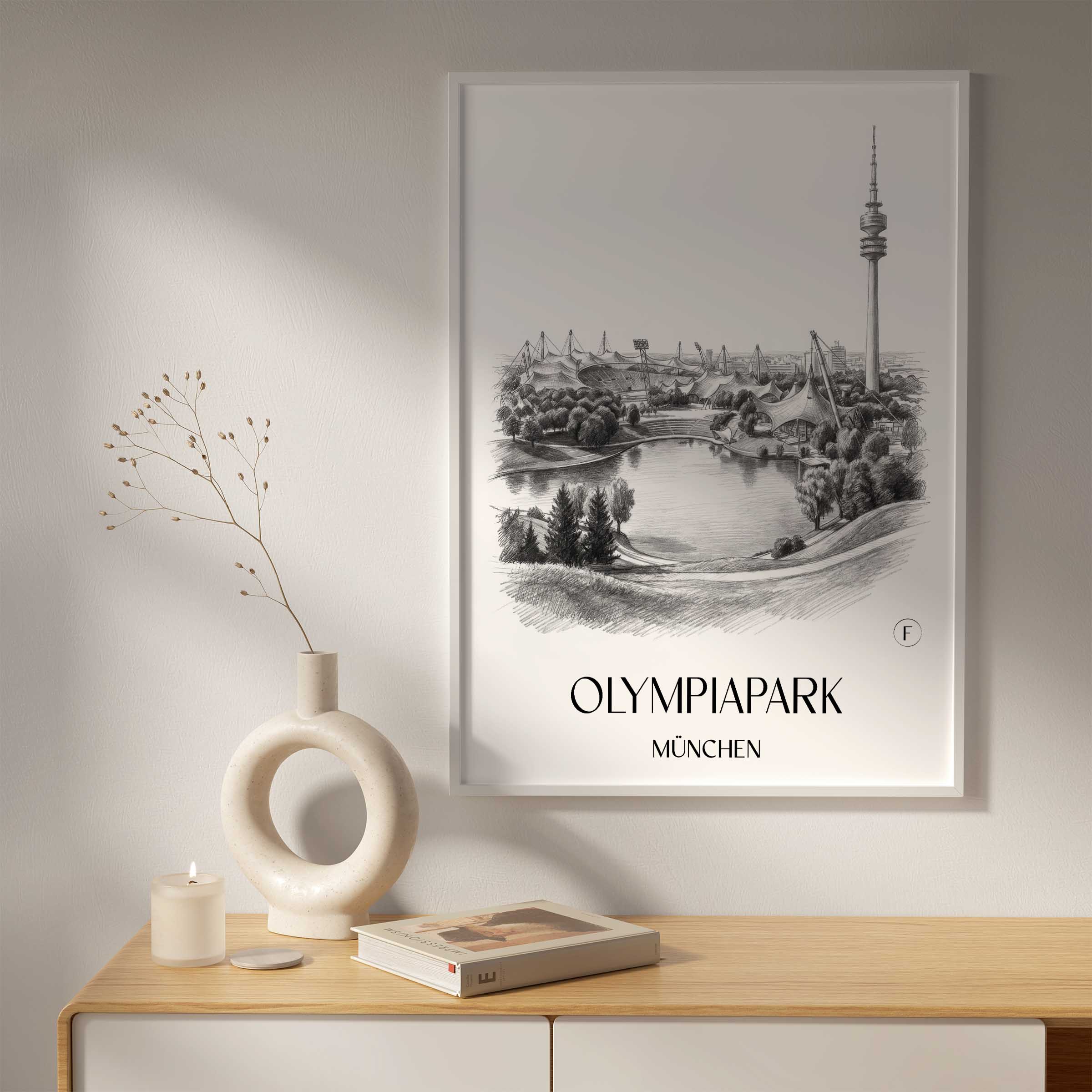 olympiapark-münchen-deutschland-poster-bleistift-zeichnung-drawing