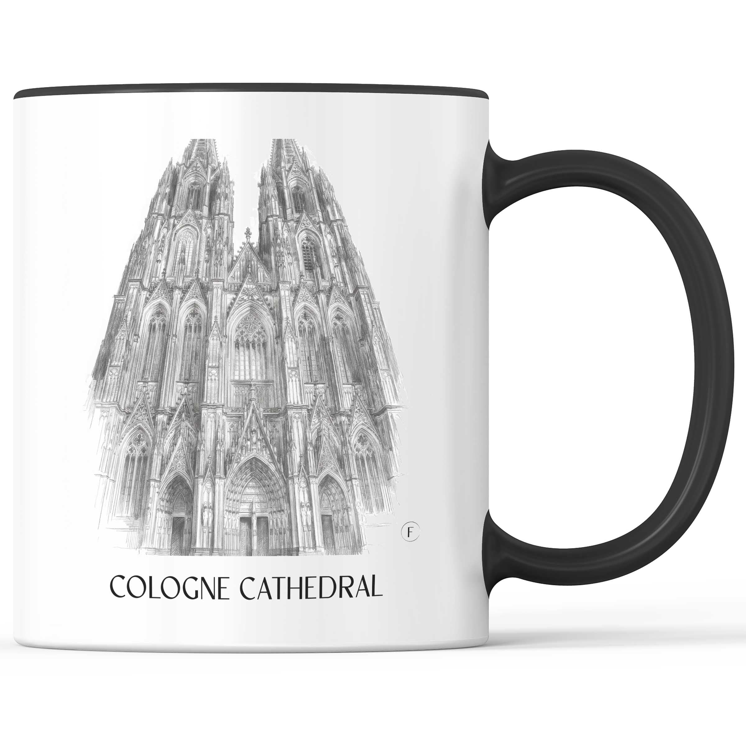 Kölner Dom Kaffeebecher - Köln - Deutschland Becher - Kaffeetasse im Zeichnung Stil