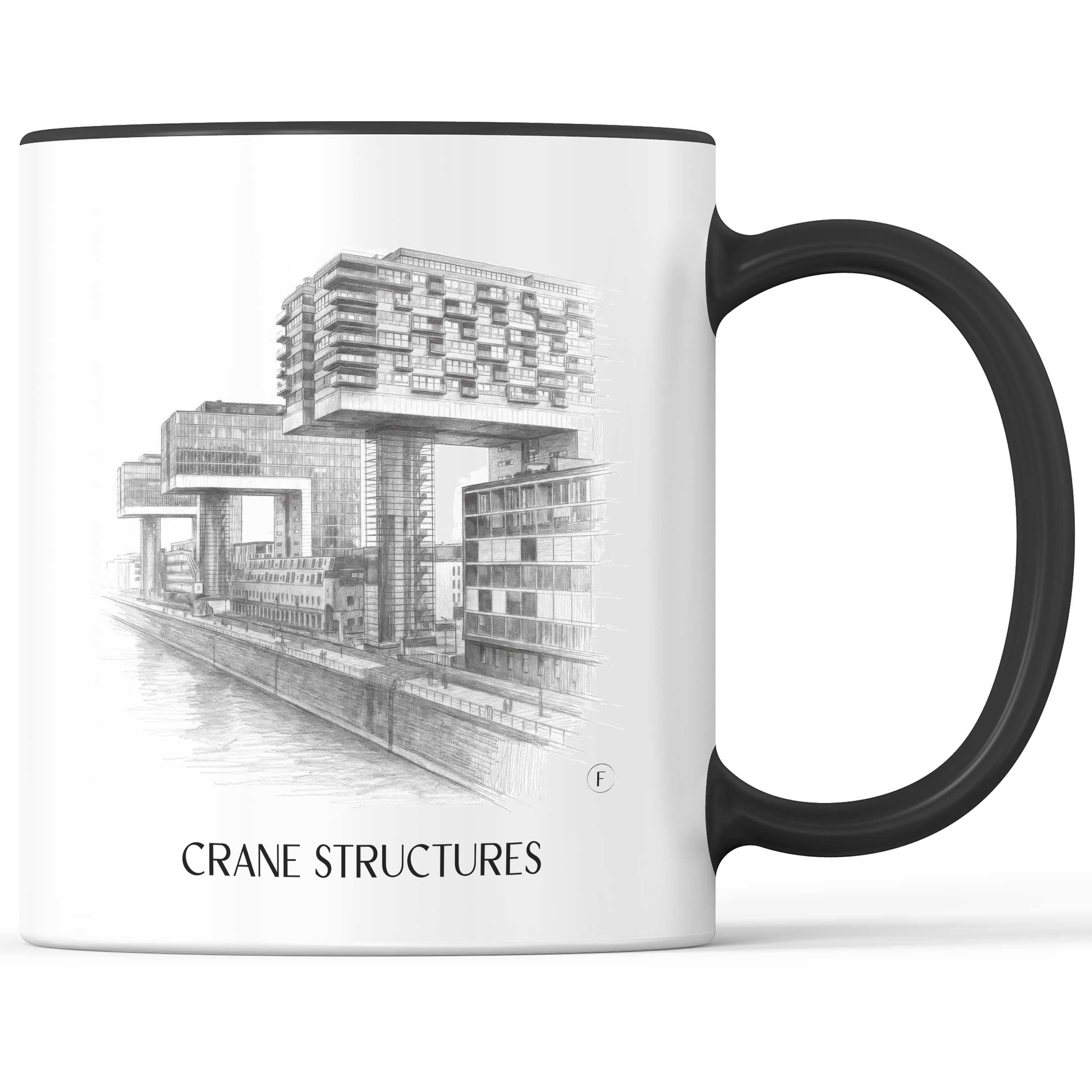 Kranbauten Kaffeebecher - Köln - Deutschland Becher - Kaffeetasse im Zeichnung Stil