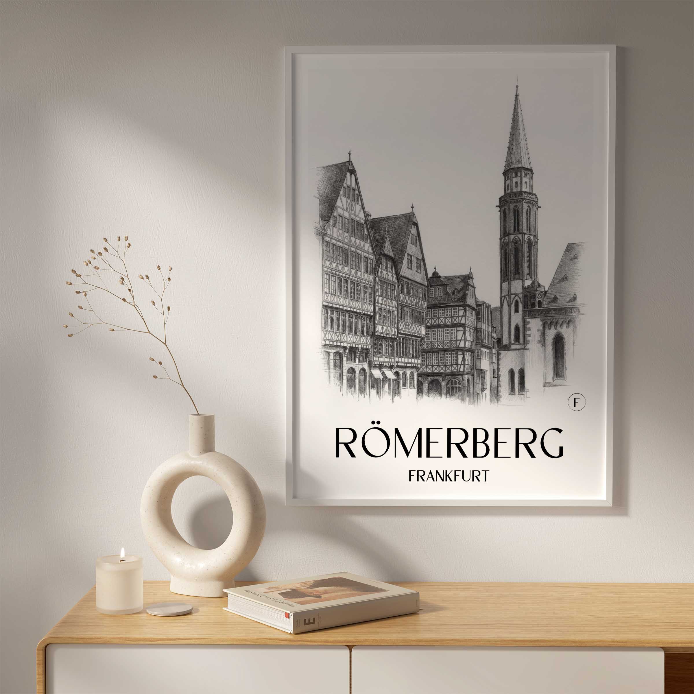 römerberg-frankfurt-deutschland-poster-bleistift-zeichnung-drawing