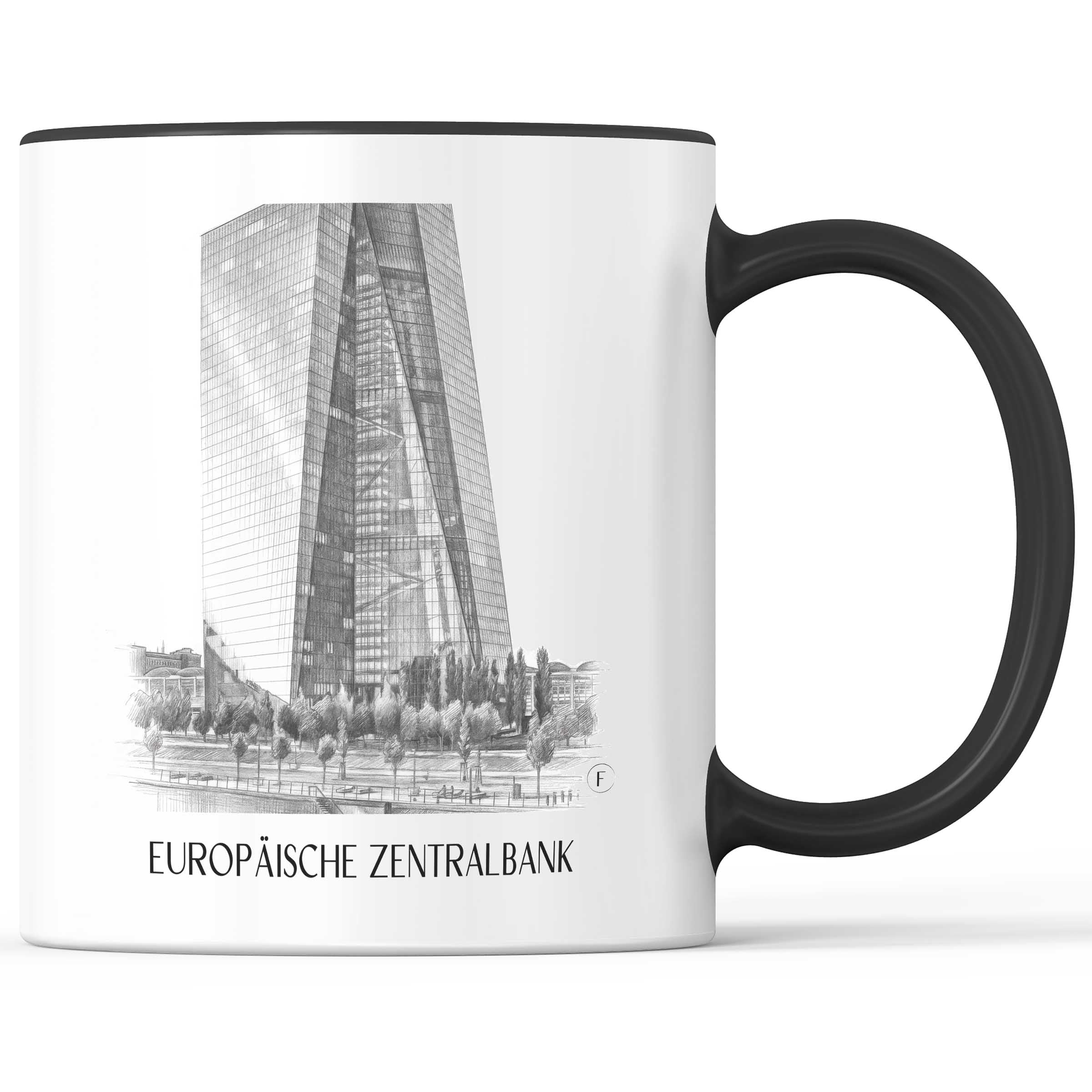 europäische-zentralbank-frankfurt-deutschland-kaffeebecher-bleistift-zeichnung-drawing
