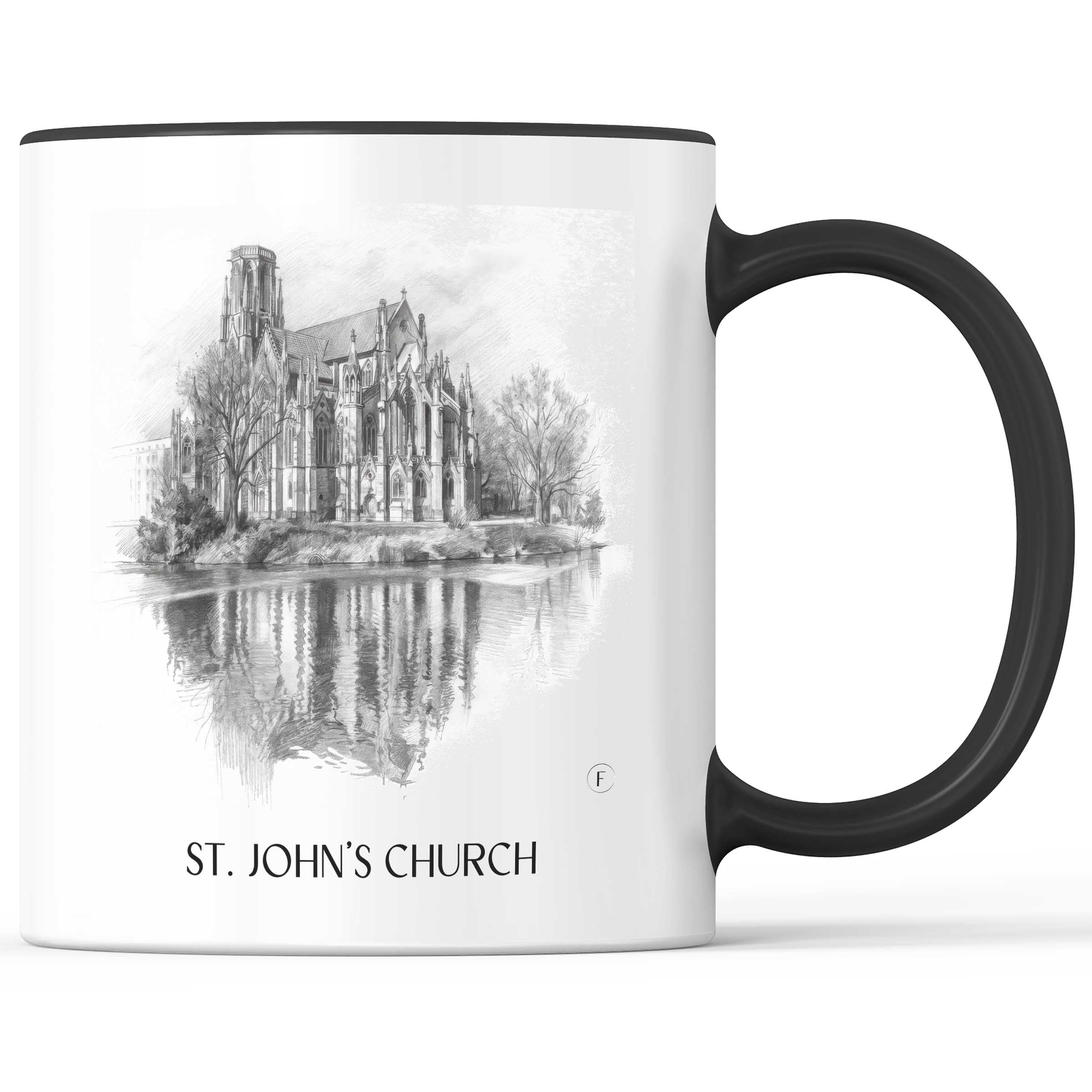 Johanneskirche Kaffeebecher - Stuttgart - Deutschland Becher - Kaffeetasse im Zeichnung Stil