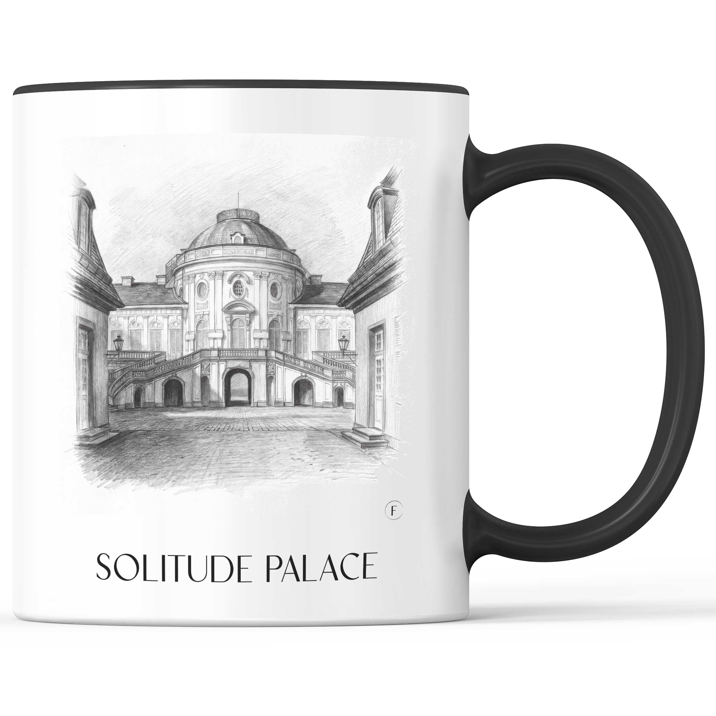 Schloss Solitude Kaffeebecher - Stuttgart - Deutschland Becher - Kaffeetasse im Zeichnung Stil