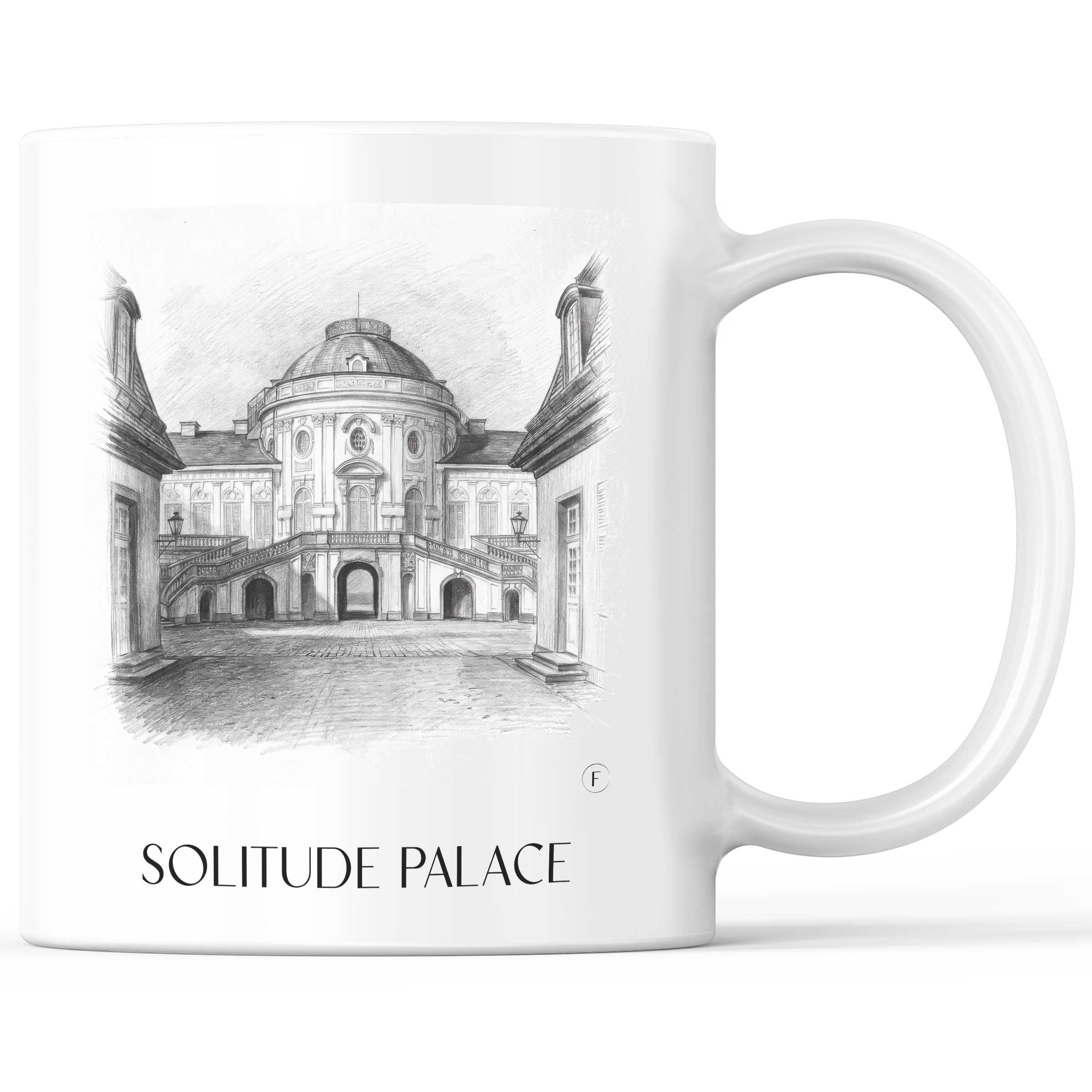 Schloss Solitude Kaffeebecher - Stuttgart - Deutschland Becher - Kaffeetasse im Zeichnung Stil