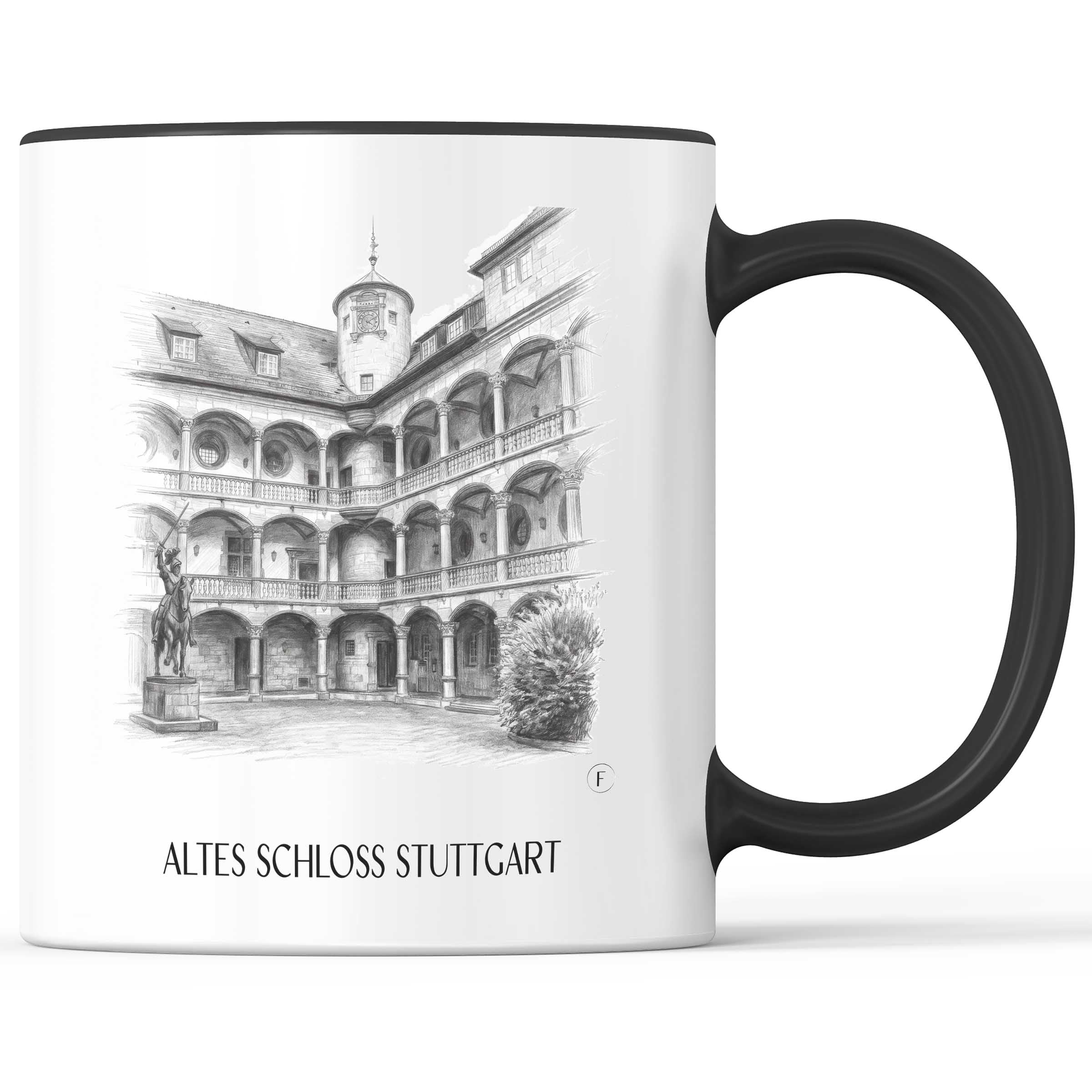 altes-schloss-stuttgart-deutschland-kaffeebecher-bleistift-zeichnung-drawing
