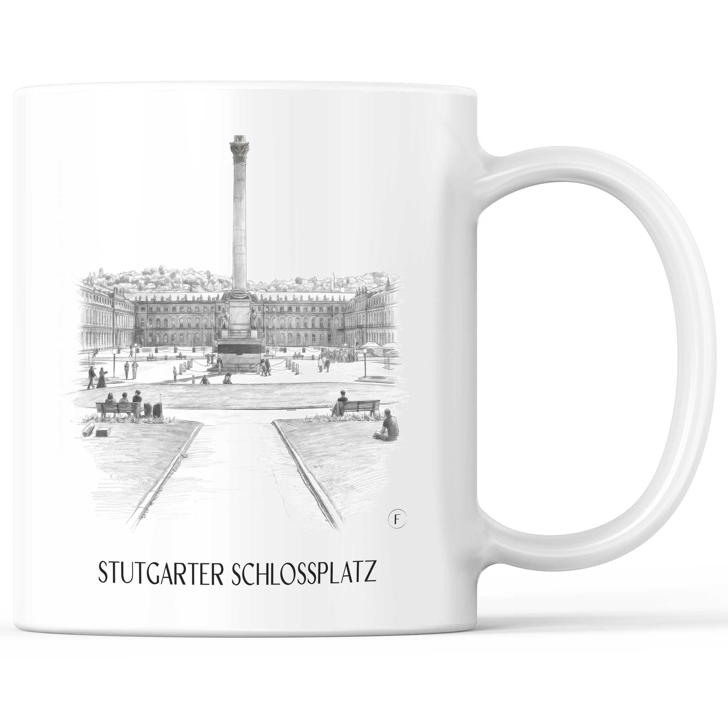 Schlossplatz Kaffeebecher - Stuttgart - Deutschland Becher - Kaffeetasse im Zeichnung Stil