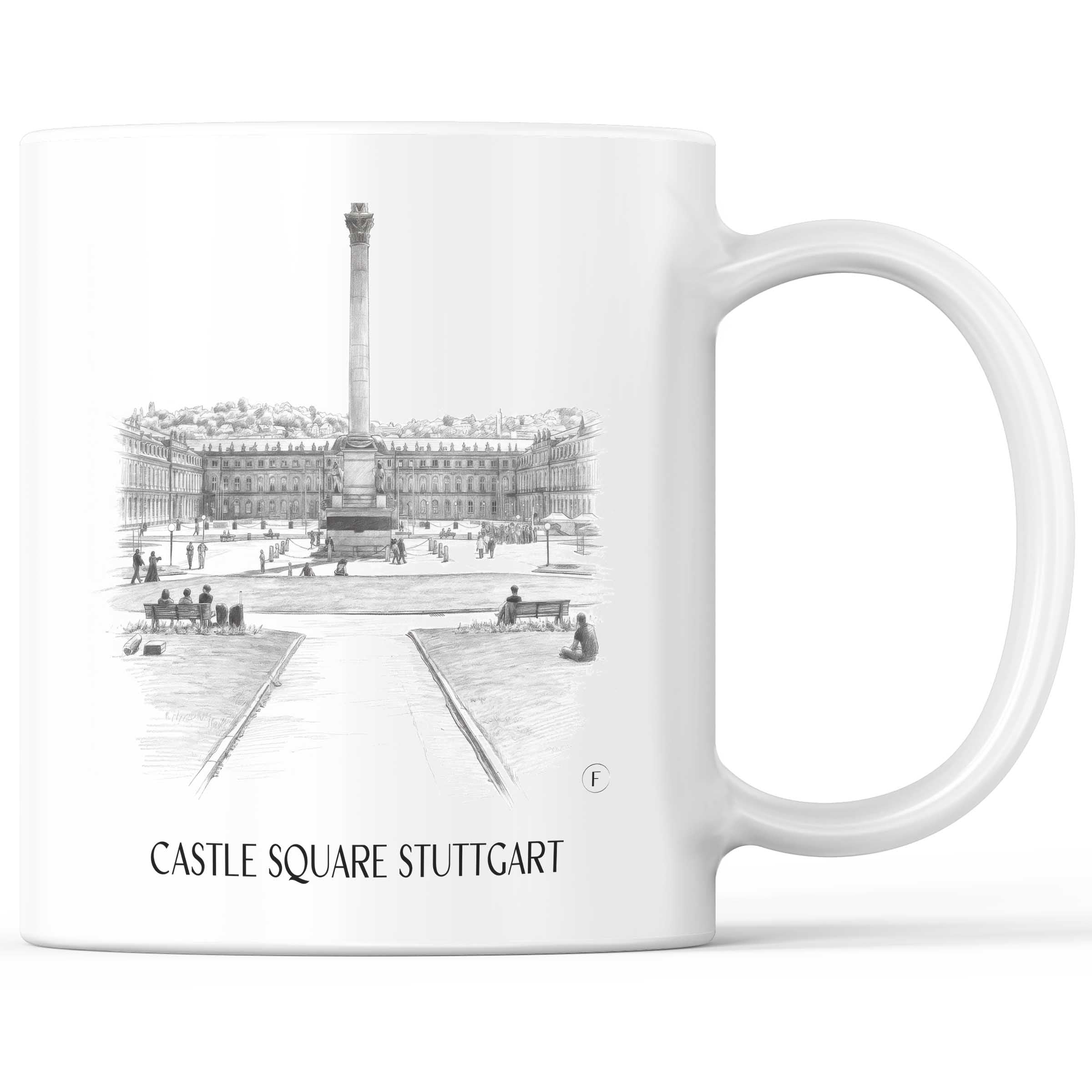 Schlossplatz Kaffeebecher - Stuttgart - Deutschland Becher - Kaffeetasse im Zeichnung Stil
