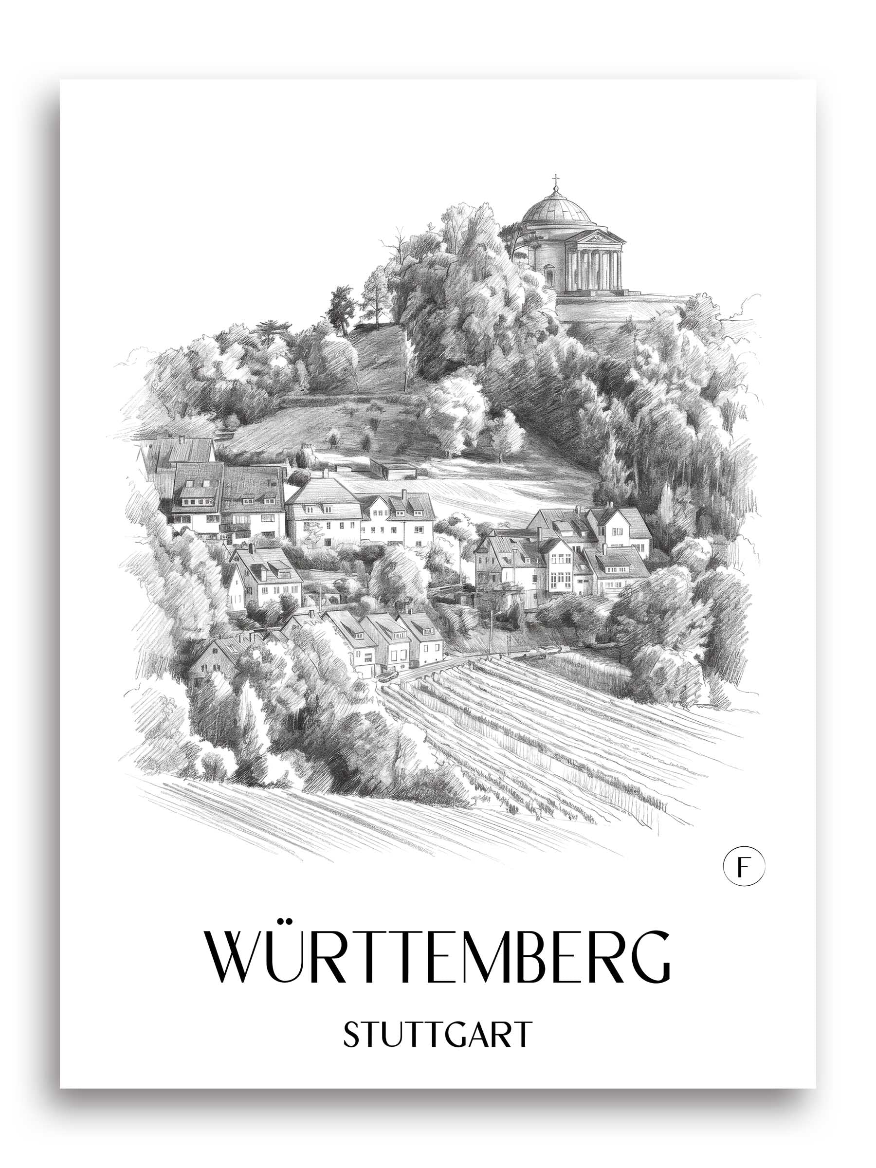 württemberg-stuttgart-deutschland-poster-bleistift-zeichnung-drawing