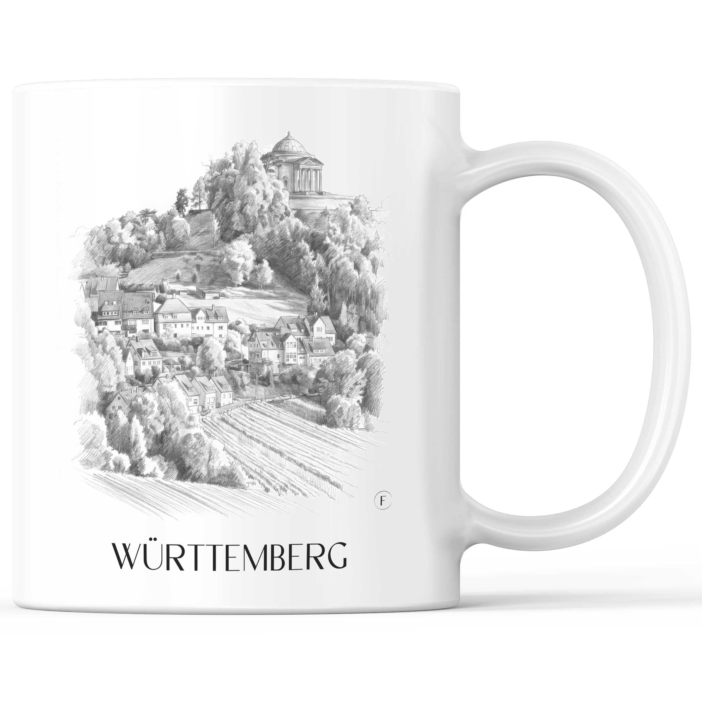 Württemberg Kaffeebecher - Stuttgart - Deutschland Becher - Kaffeetasse im Zeichnung Stil