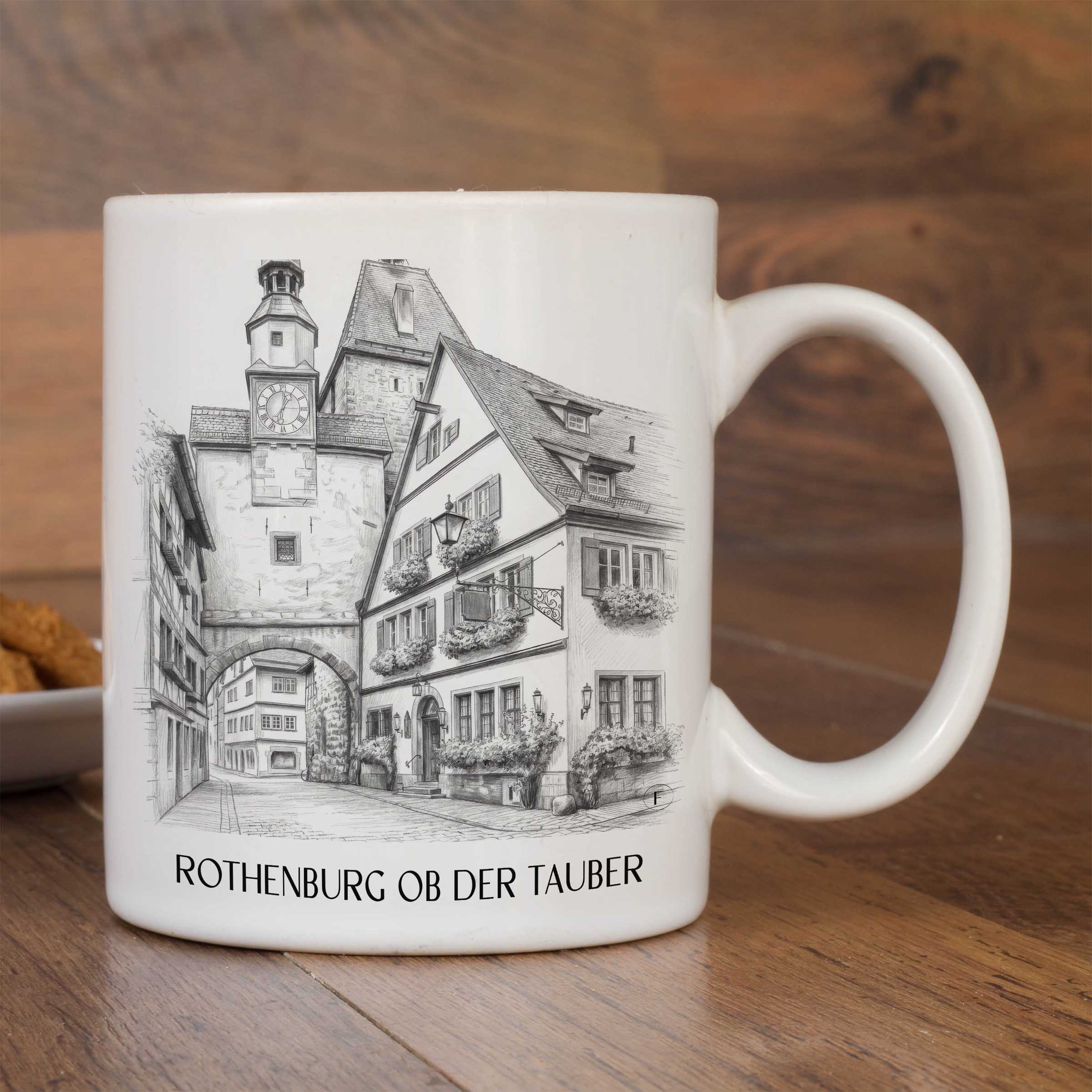 rothenburg-ob-der-tauber-deutschland-kaffeebecher-bleistift-zeichnung-drawing