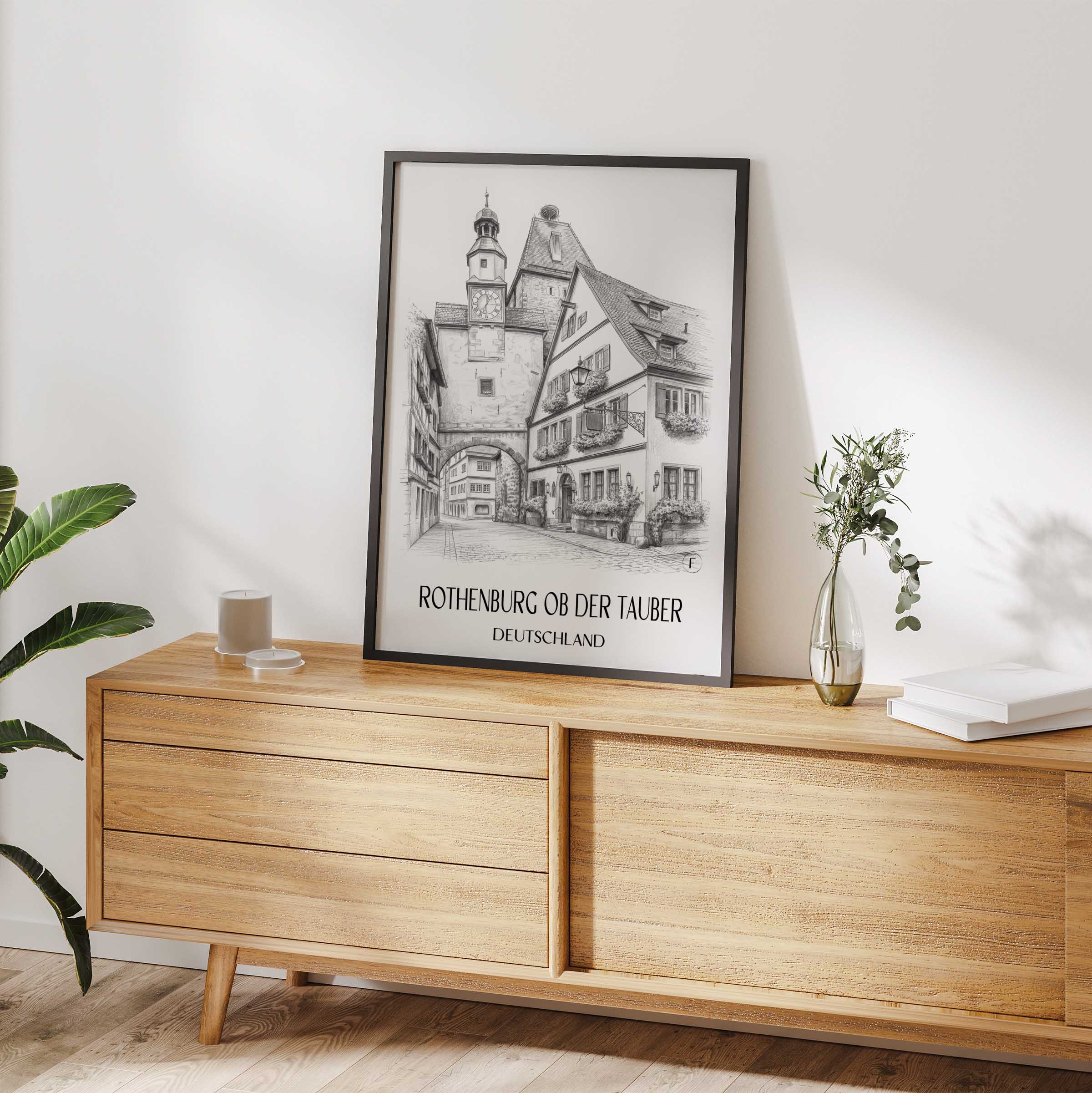 rothenburg-ob-der-tauber-deutschland-poster-bleistift-zeichnung-drawing