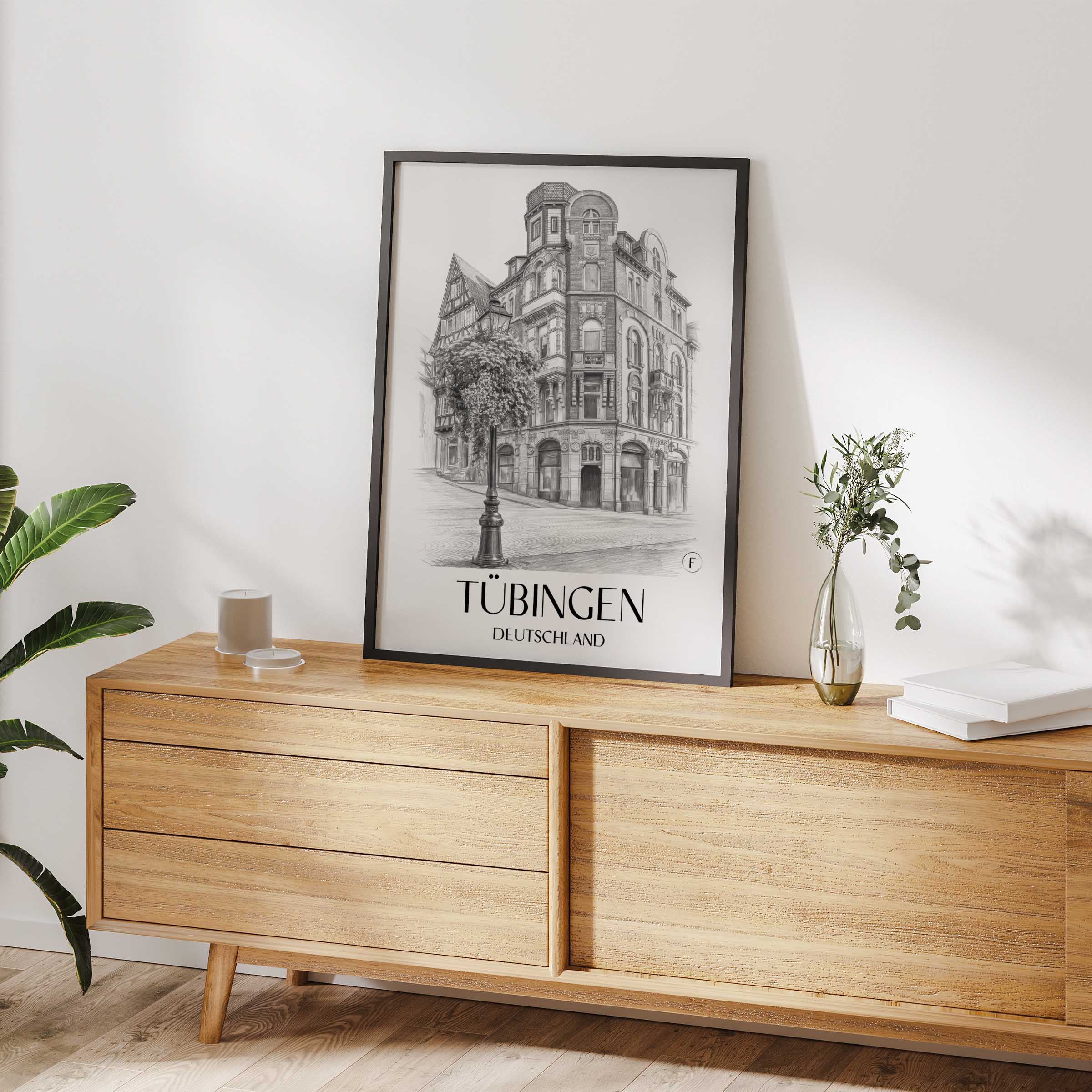 tübingen-deutschland-poster-bleistift-zeichnung-drawing
