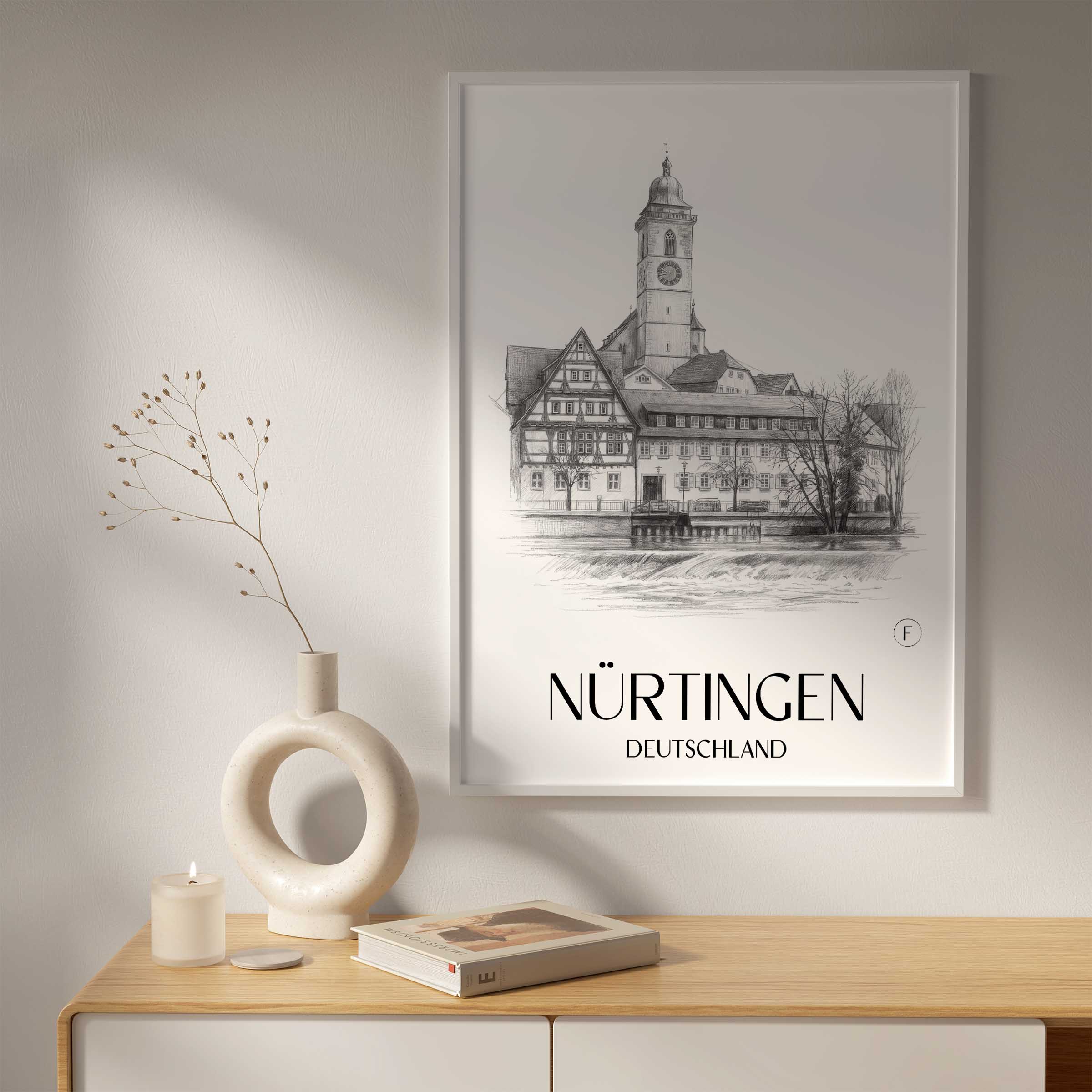 nürtingen-deutschland-poster-bleistift-zeichnung-drawing