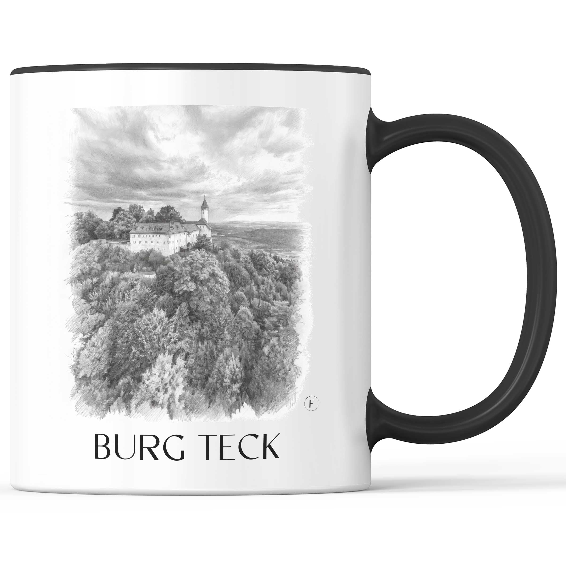 burg-teck-schwäbische-alb-deutschland-kaffeebecher-bleistift-zeichnung-drawing