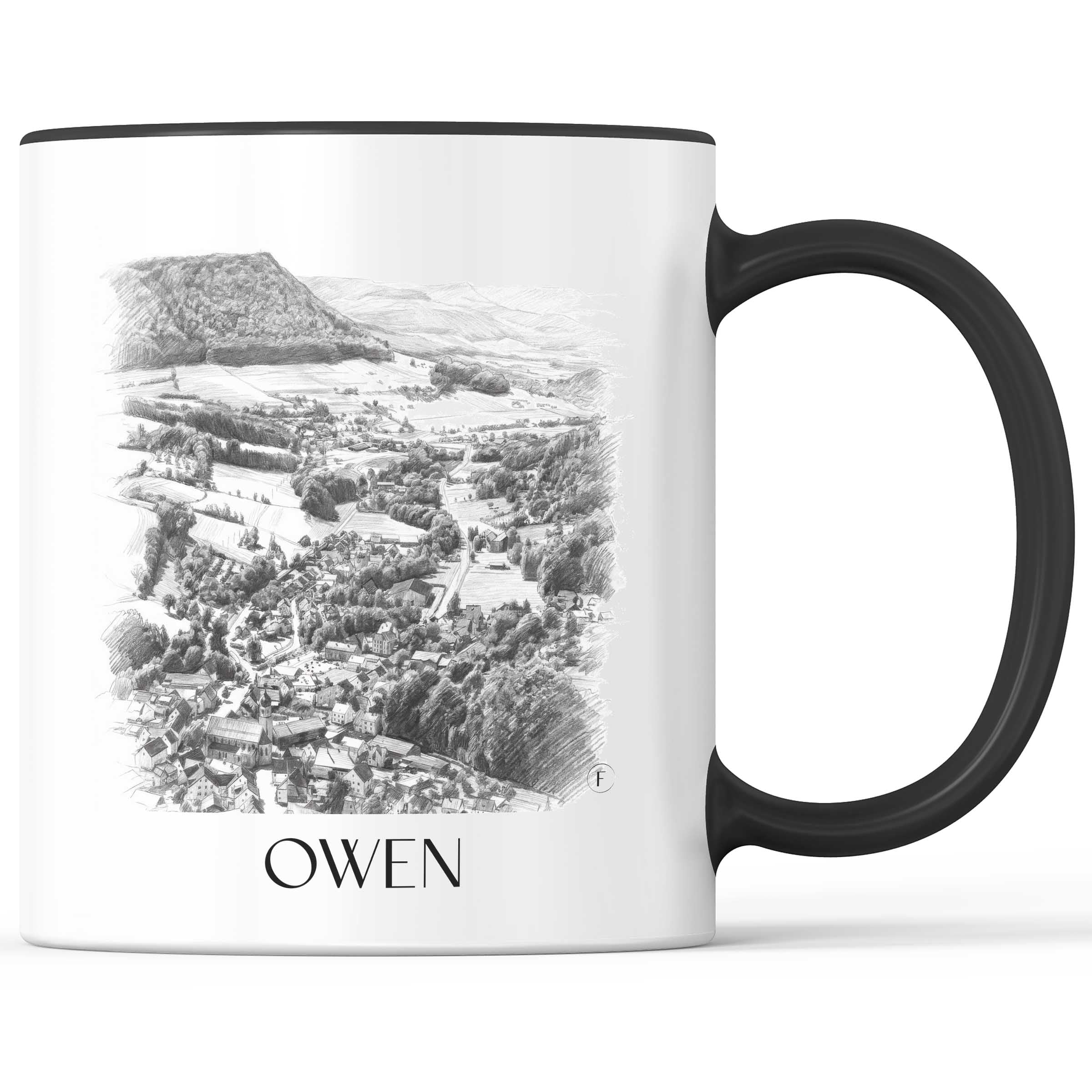 Owen - Deutschland Becher - Kaffeetasse im Zeichnung Stil