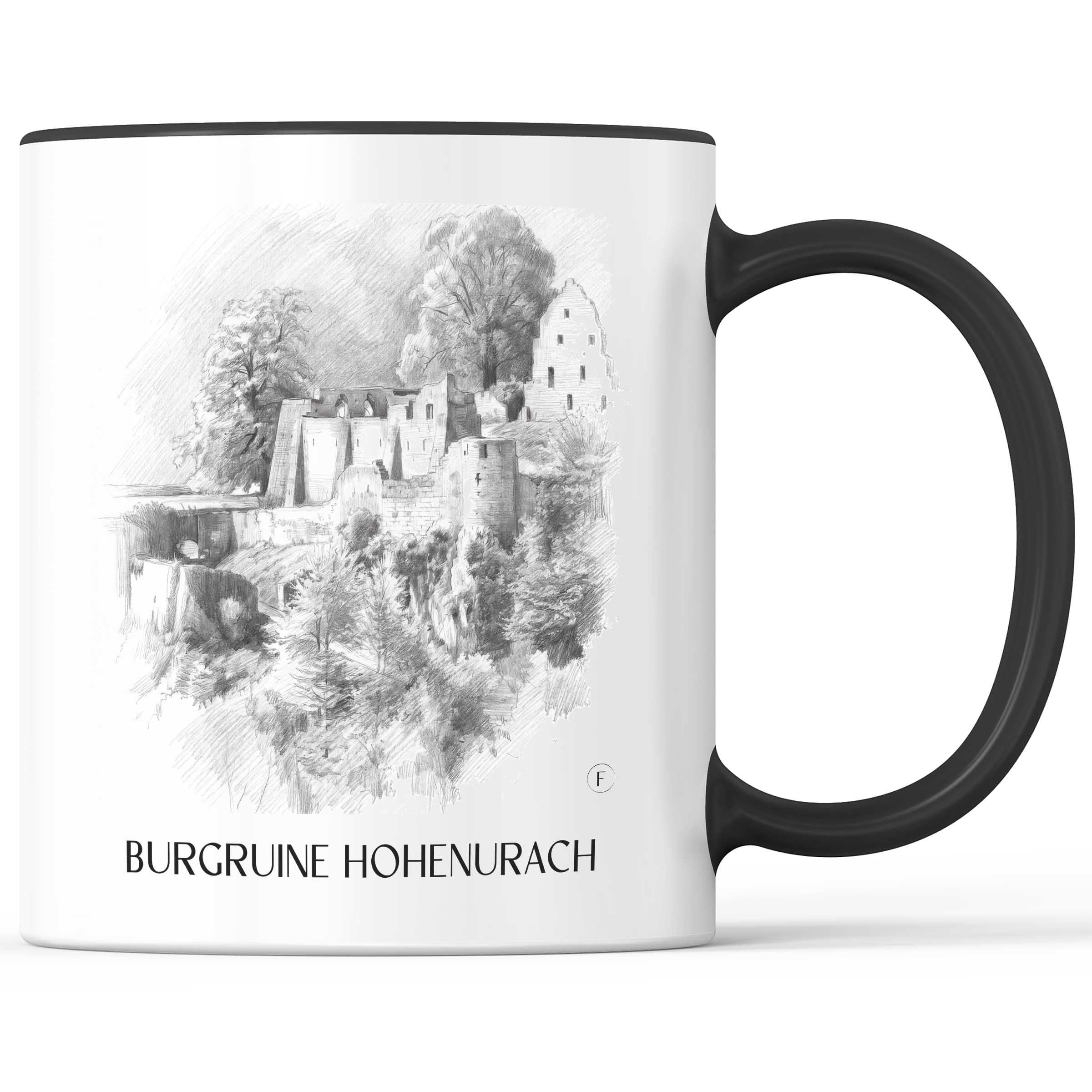burgruine-hohenurach-schwäbische-alb-deutschland-kaffeebecher-bleistift-zeichnung-drawing