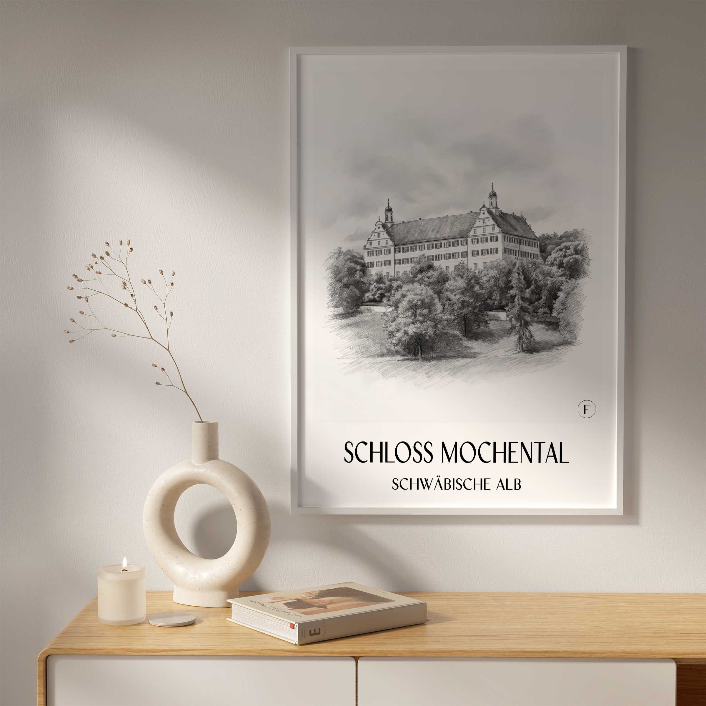 schloss-mochental-schwäbische-alb-deutschland-poster-bleistift-zeichnung-drawing