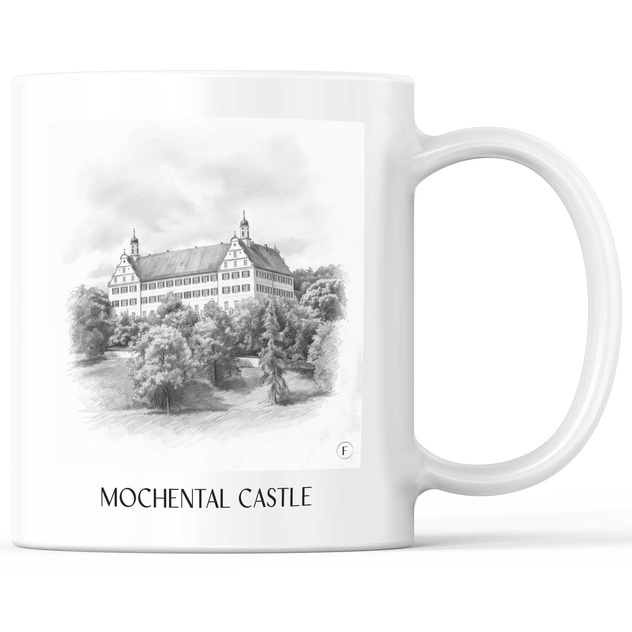 Schloss Mochental Kaffeebecher - Schwäbische Alb - Deutschland Becher - Kaffeetasse im Zeichnung Stil
