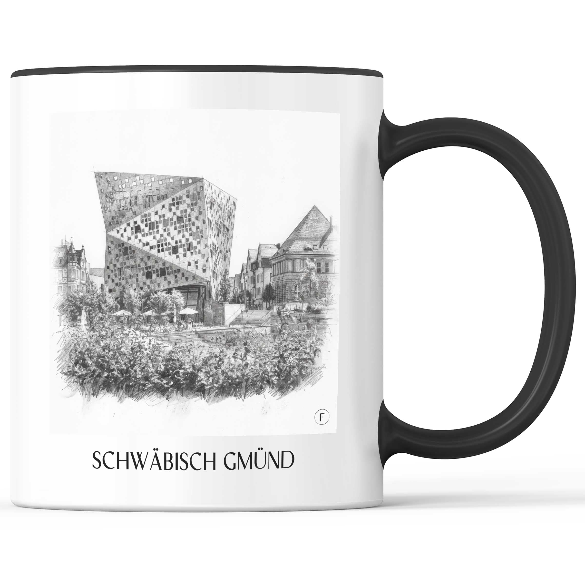 Schwäbisch Gmünd - Deutschland Becher - Kaffeetasse im Zeichnung Stil