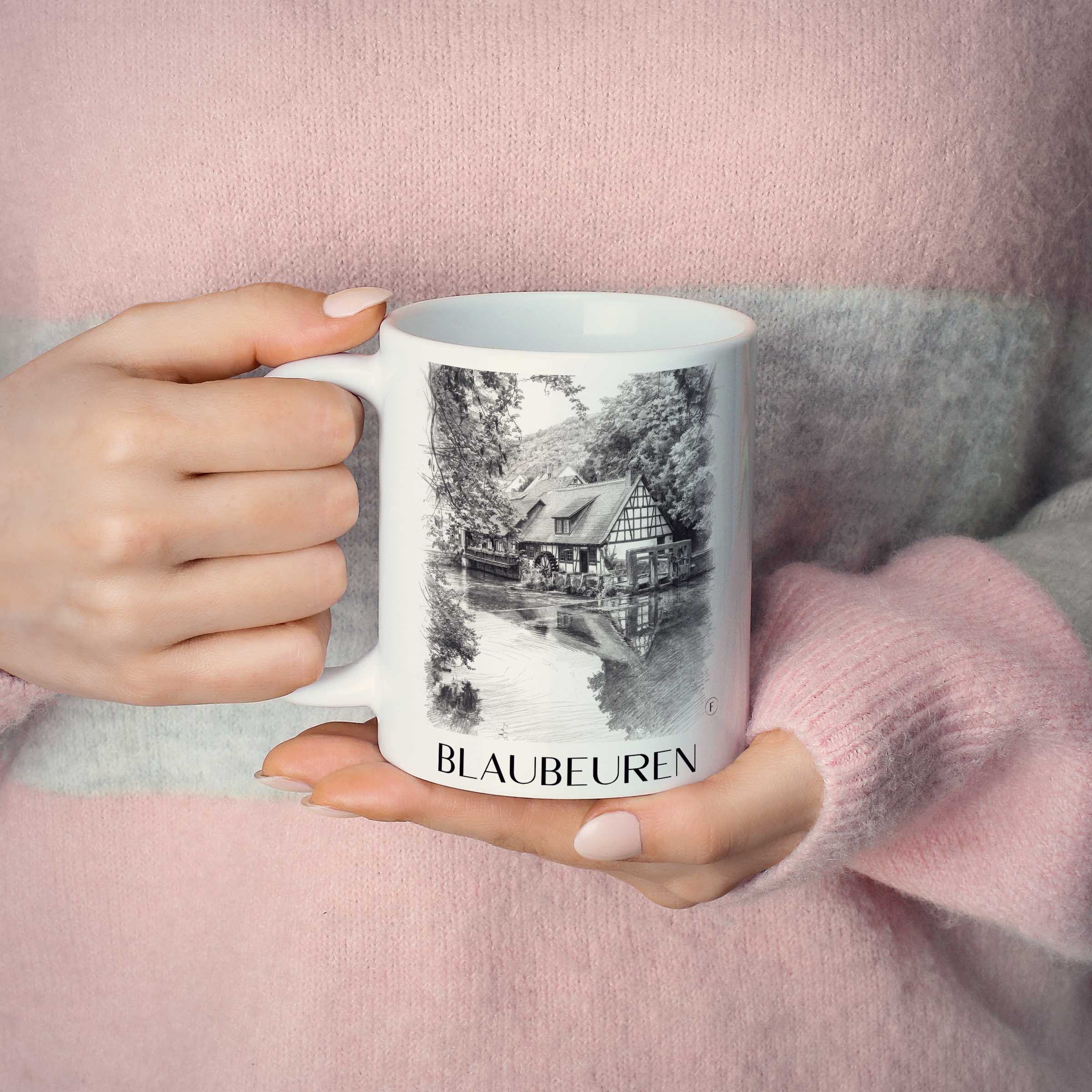blaubeuren-deutschland-kaffeebecher-bleistift-zeichnung-drawing