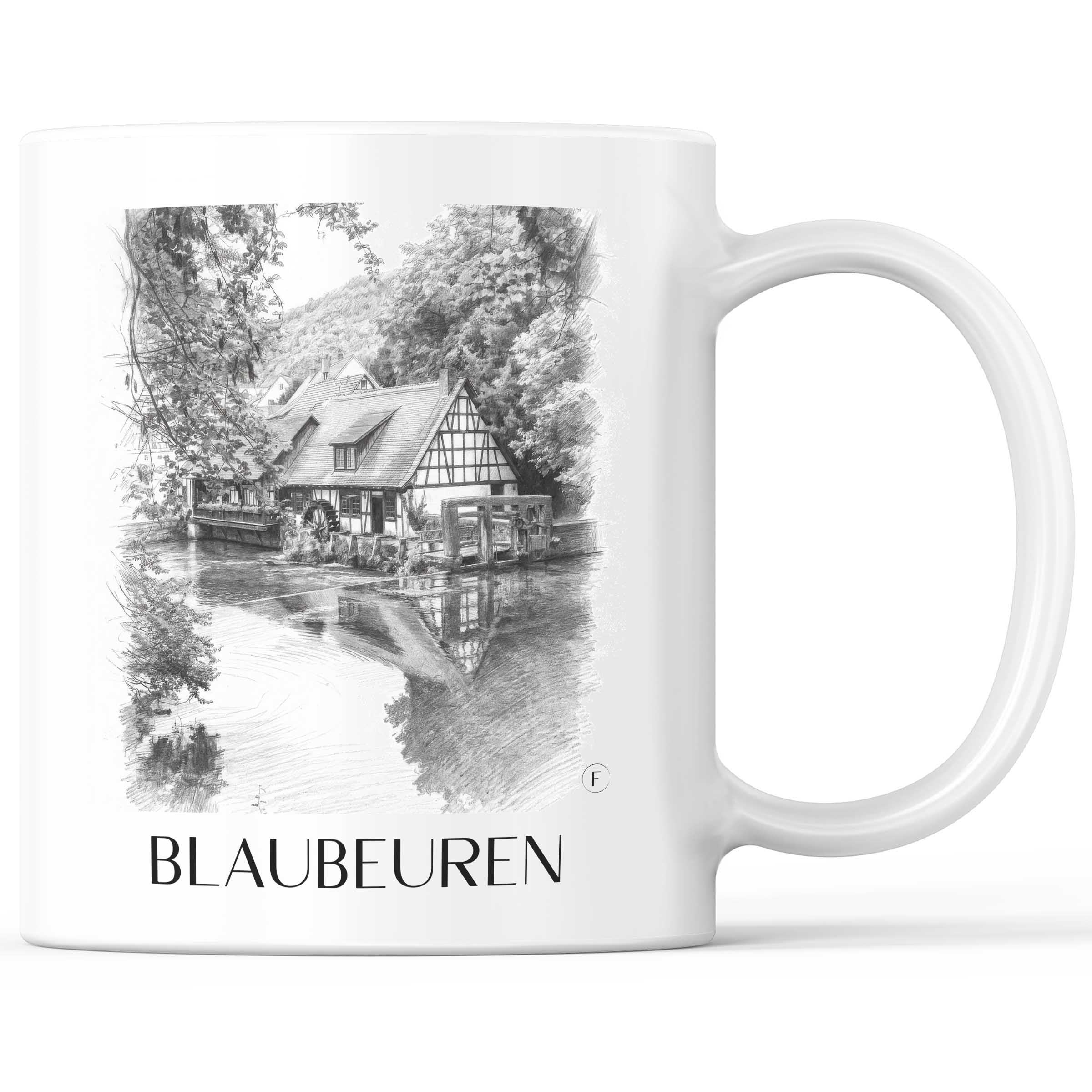Blaubeuren - Deutschland Becher - Kaffeetasse im Zeichnung Stil