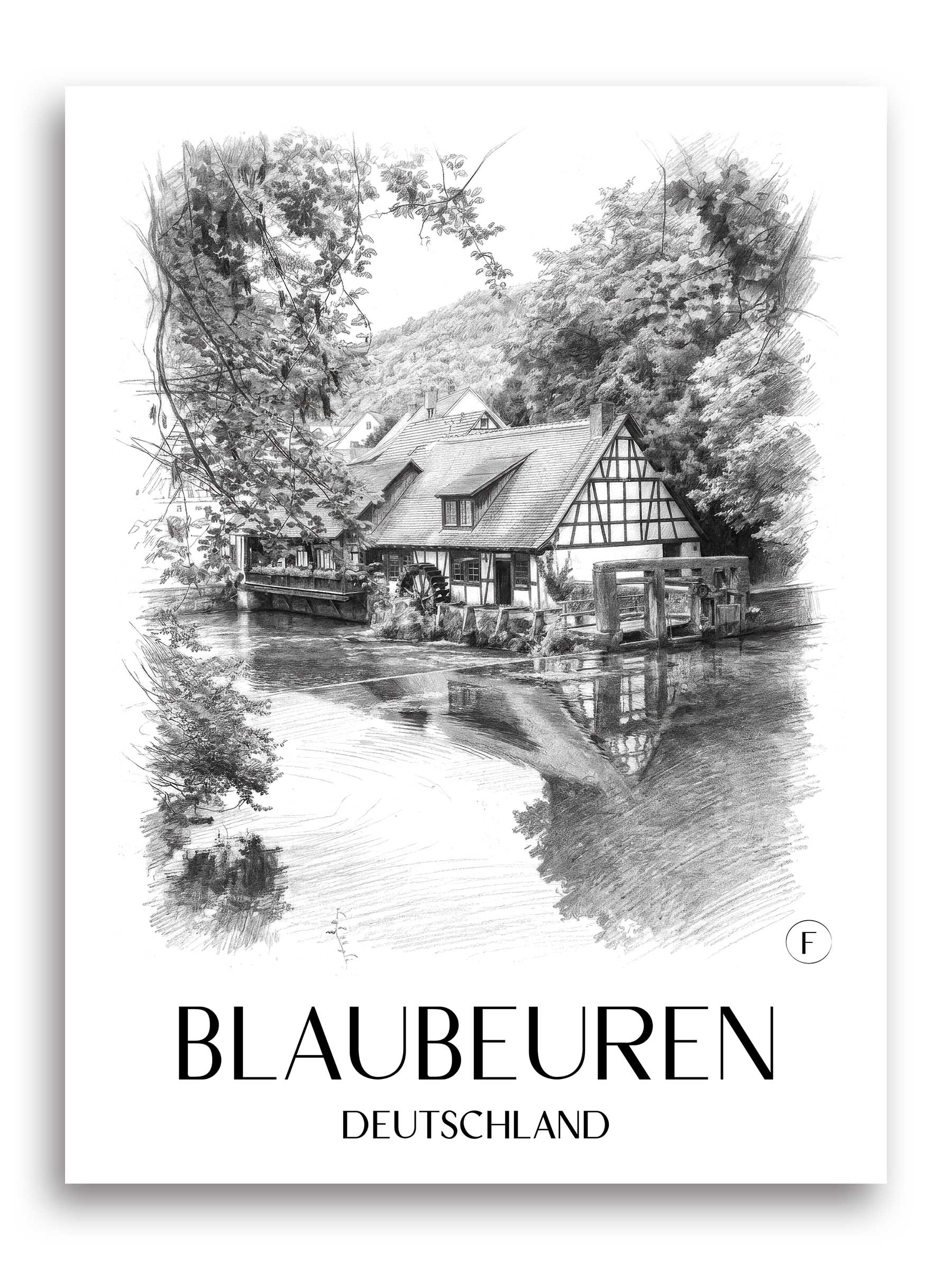 blaubeuren-deutschland-poster-bleistift-zeichnung-drawing