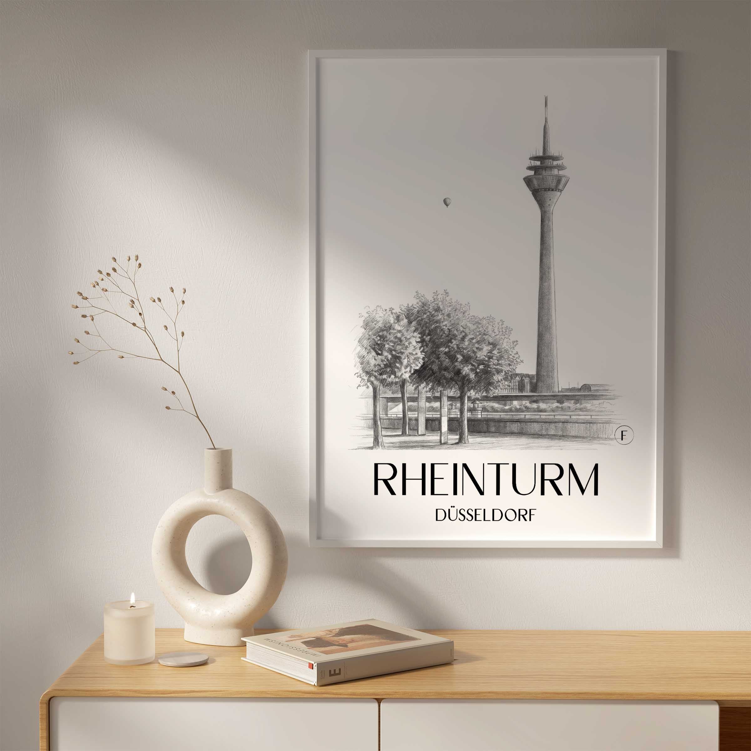 rheinturm-düsseldorf-deutschland-poster-bleistift-zeichnung-drawing