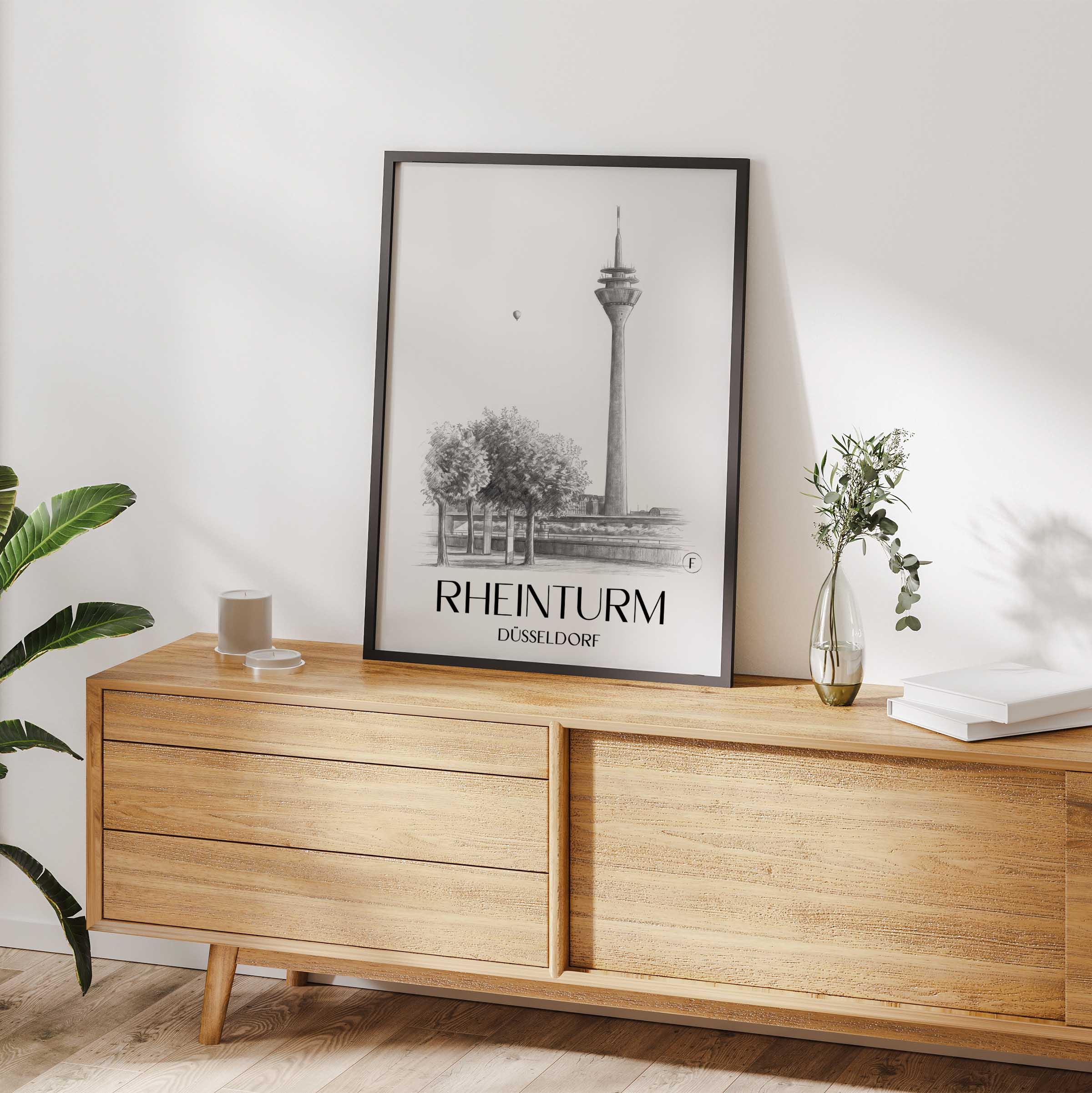 rheinturm-düsseldorf-deutschland-poster-bleistift-zeichnung-drawing