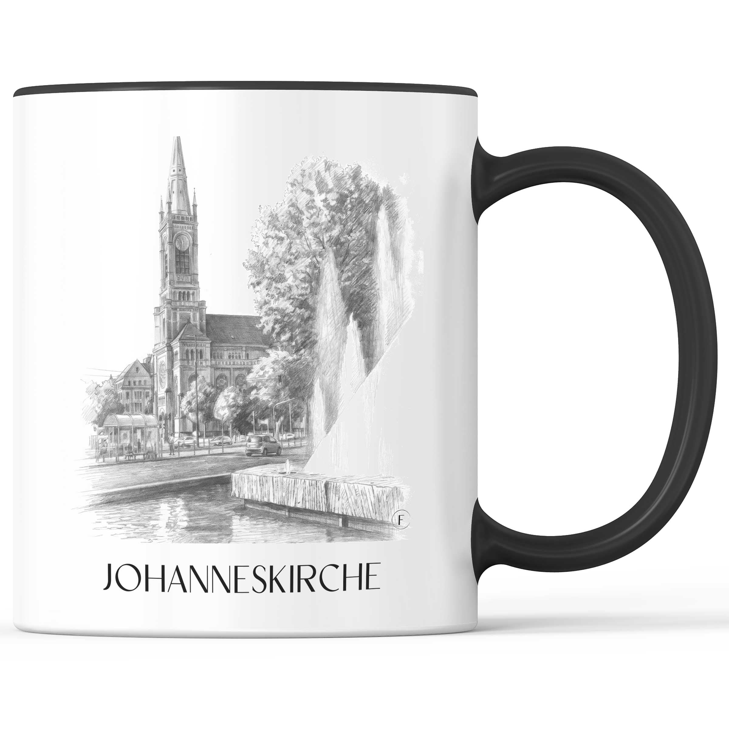 johanneskirche-düsseldorf-deutschland-kaffeebecher-bleistift-zeichnung-drawing