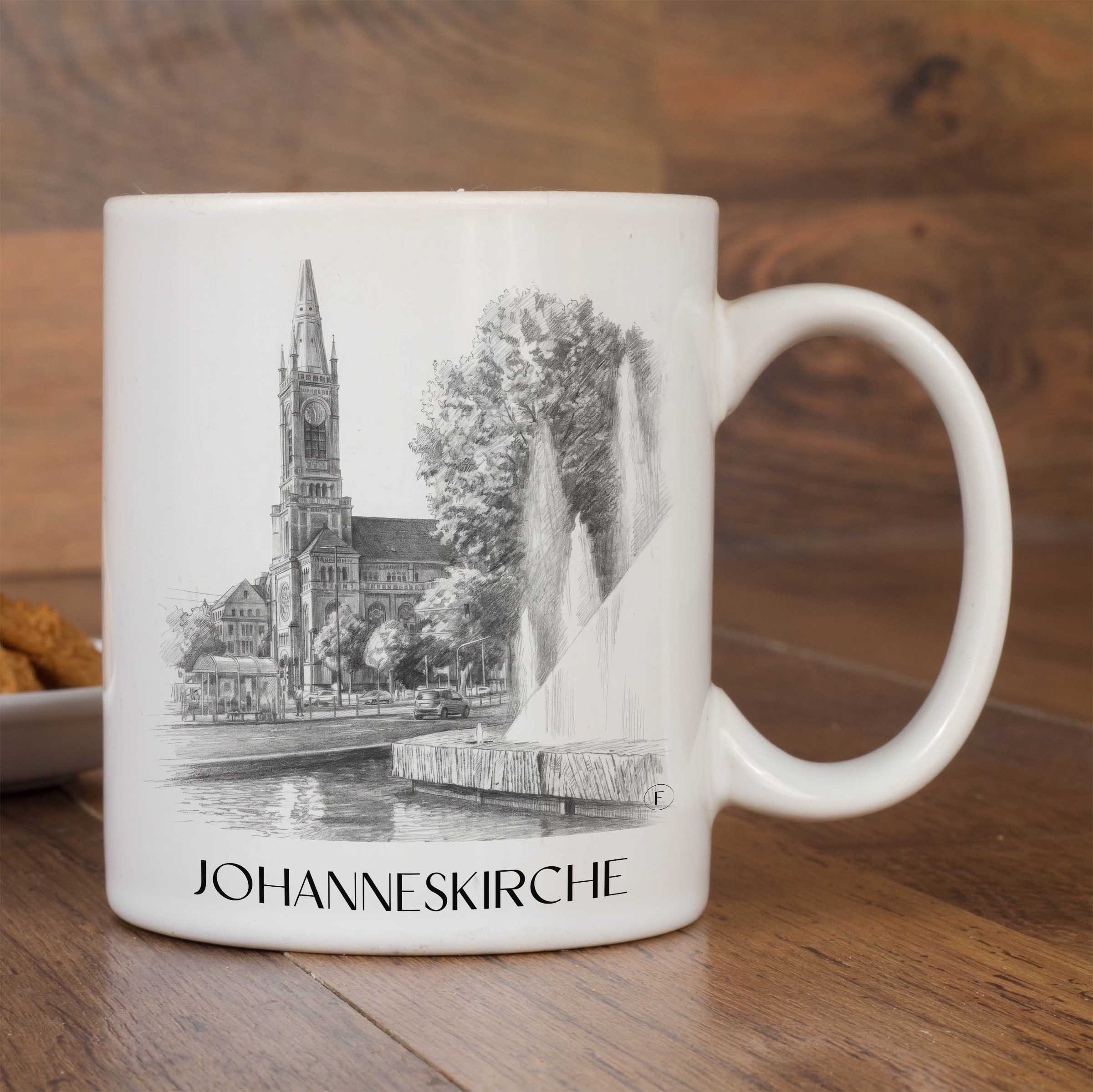 johanneskirche-düsseldorf-deutschland-kaffeebecher-bleistift-zeichnung-drawing