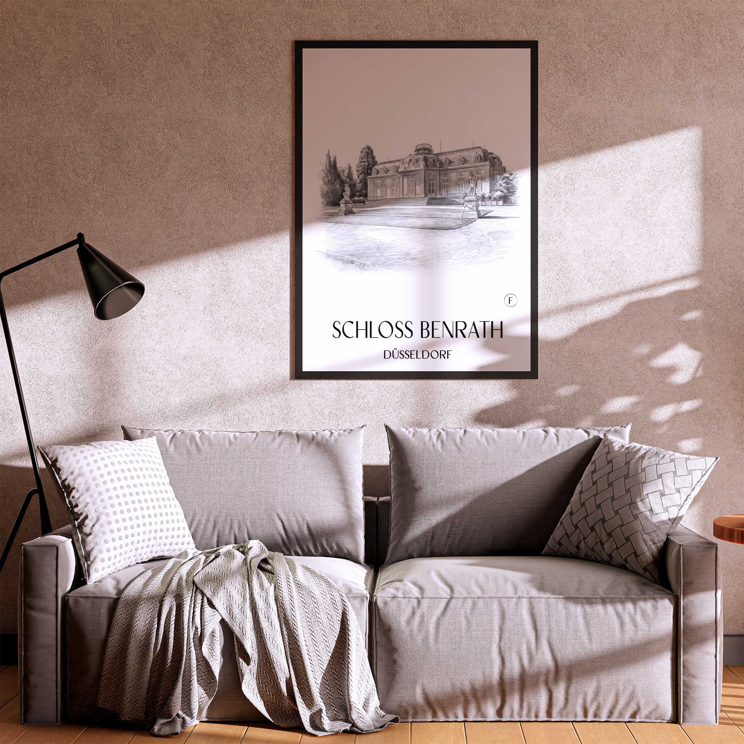 schloss-benrath-düsseldorf-deutschland-poster-bleistift-zeichnung-drawing