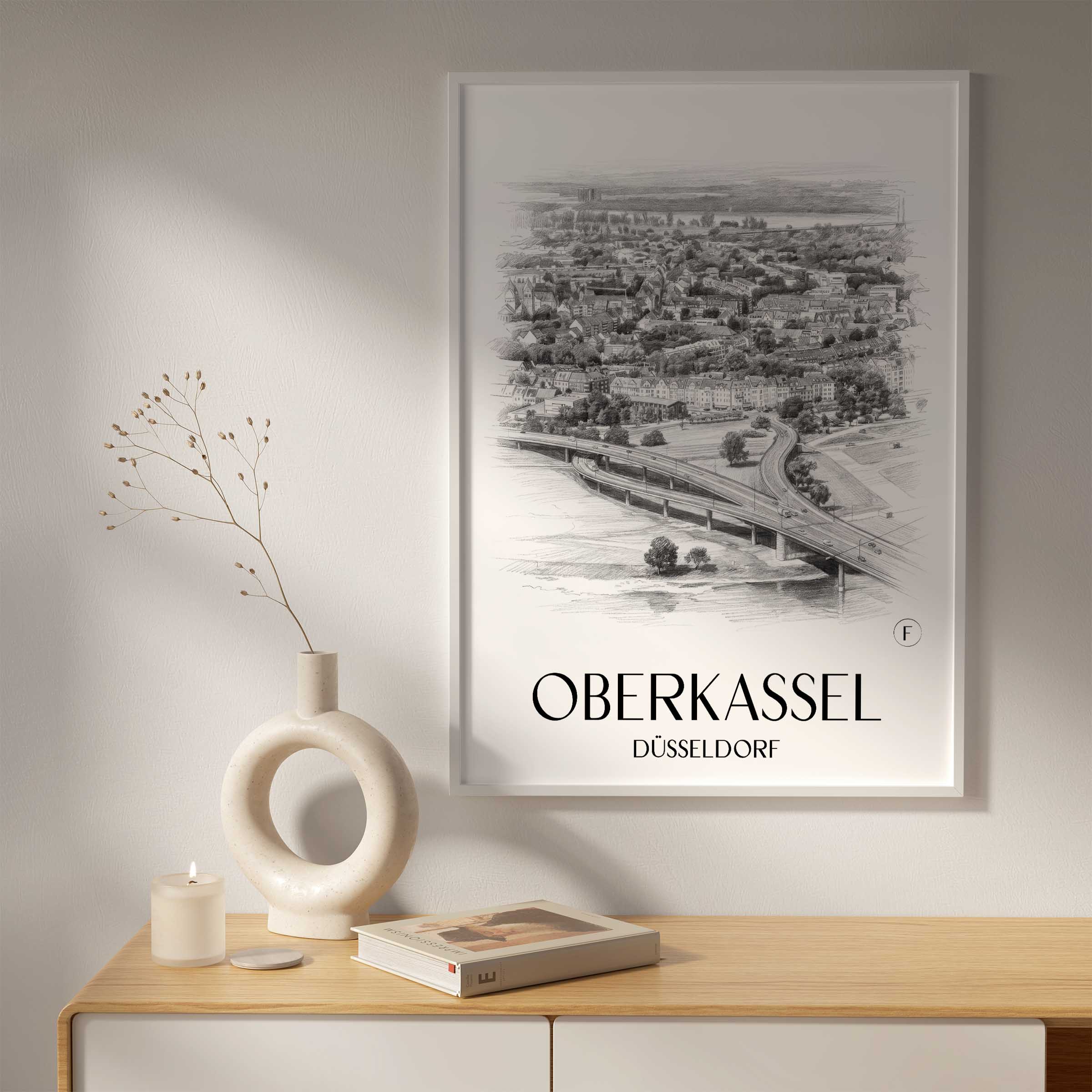 oberkassel-düsseldorf-deutschland-poster-bleistift-zeichnung-drawing