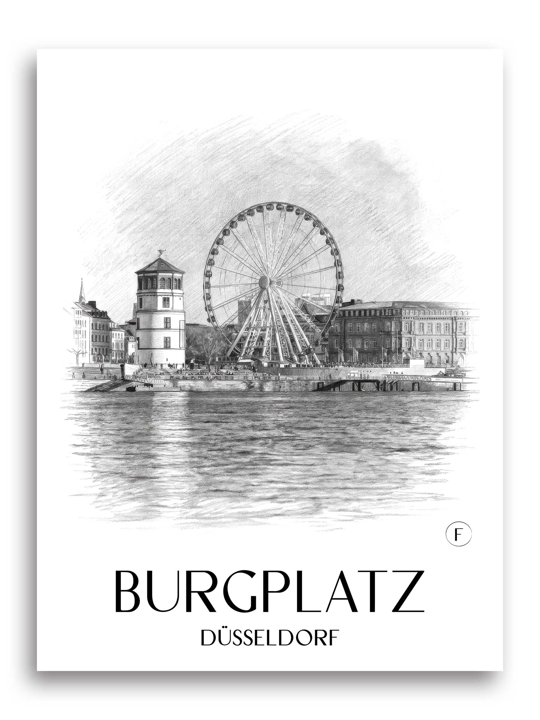 burgplatz-düsseldorf-deutschland-poster-bleistift-zeichnung-drawing
