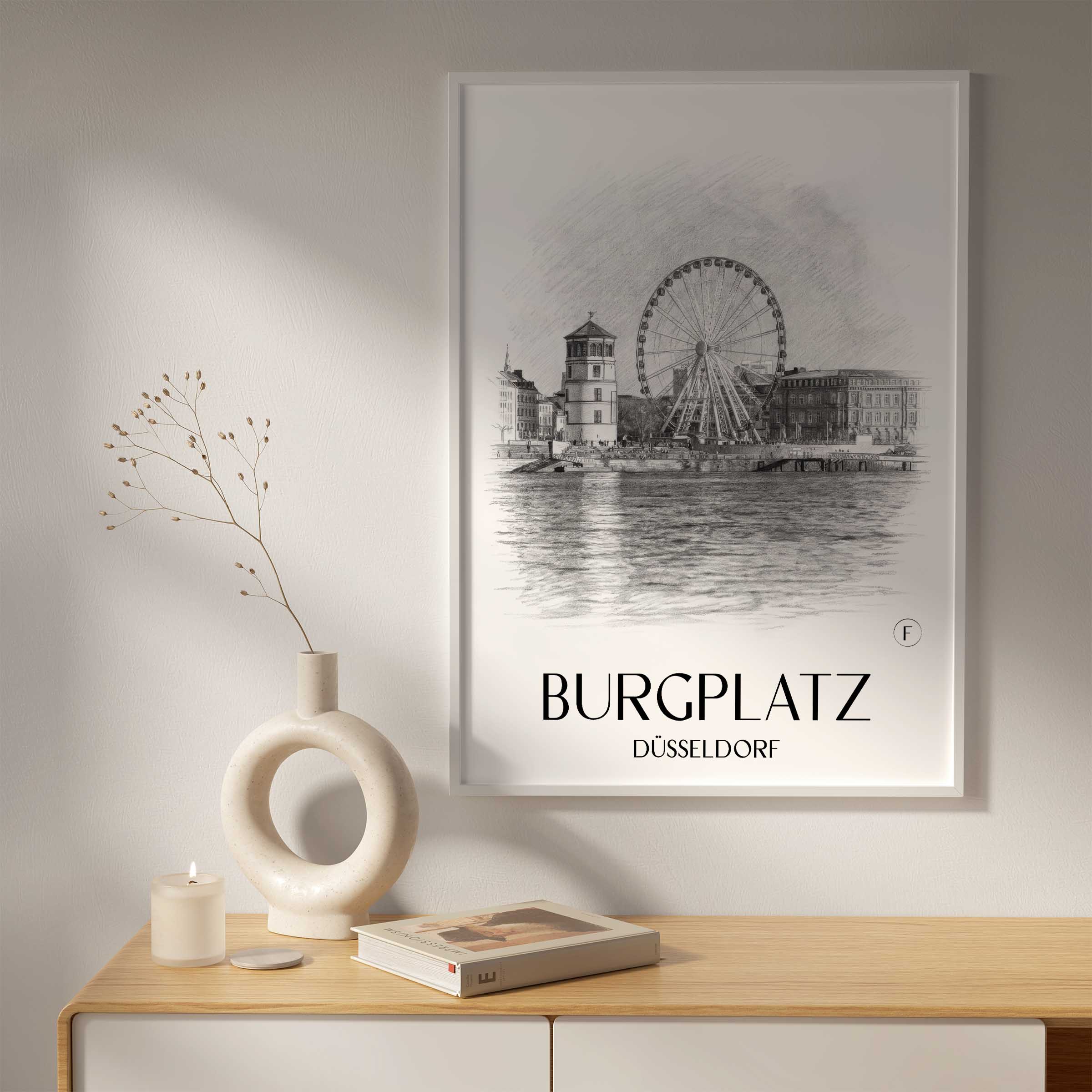 burgplatz-düsseldorf-deutschland-poster-bleistift-zeichnung-drawing
