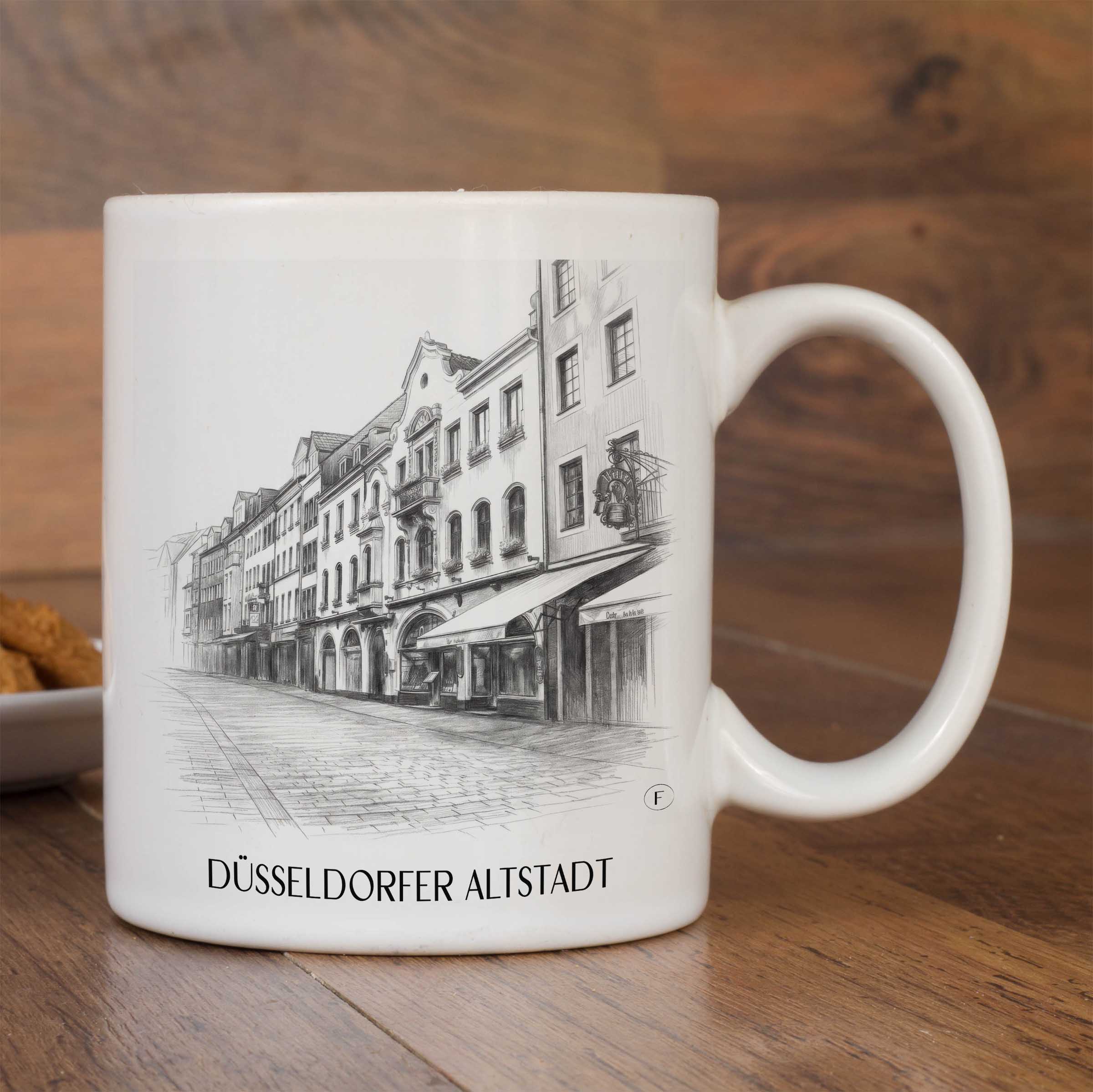 altstadt-düsseldorf-deutschland-kaffeebecher-bleistift-zeichnung-drawing