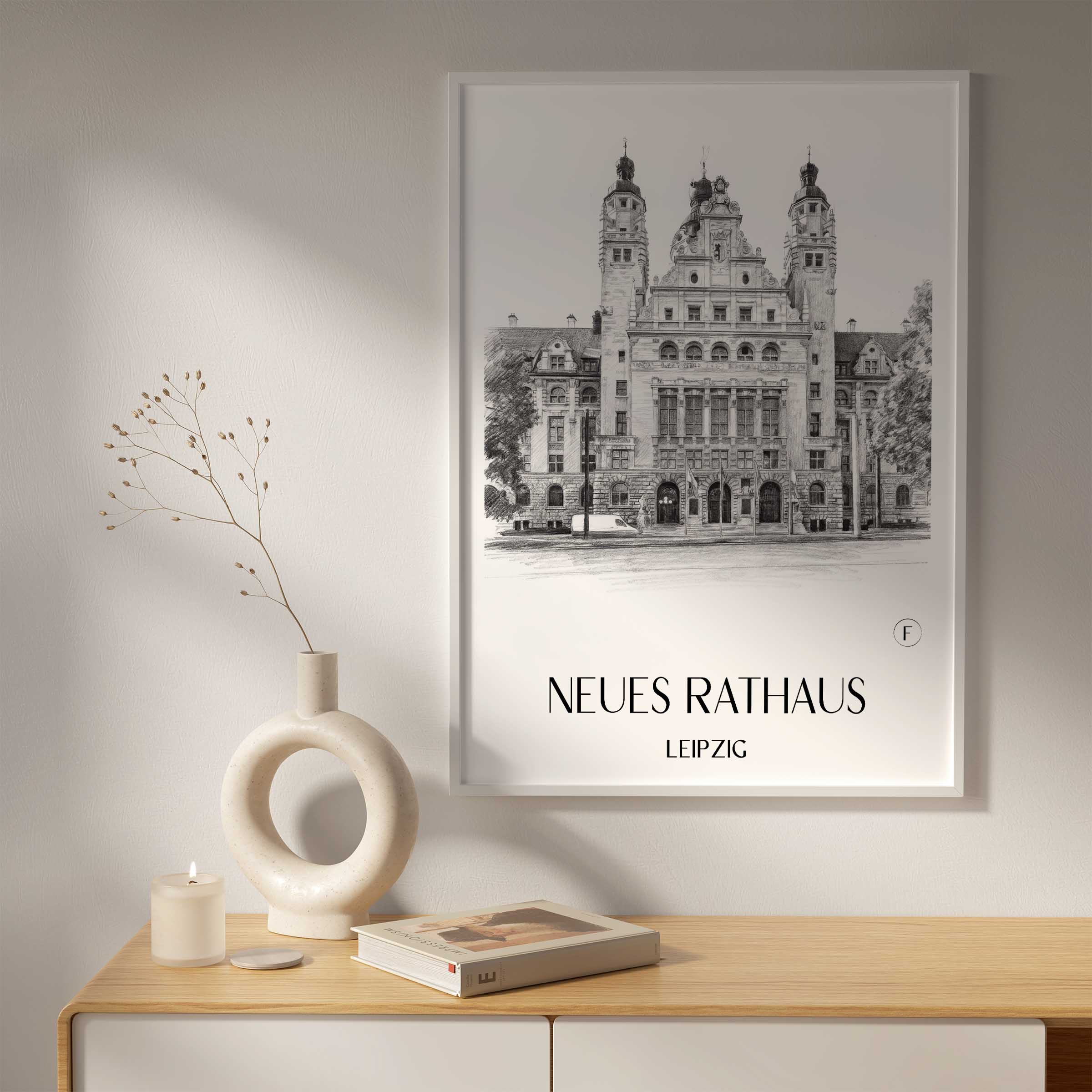 neues-rathaus-leipzig-deutschland-poster-bleistift-zeichnung-drawing
