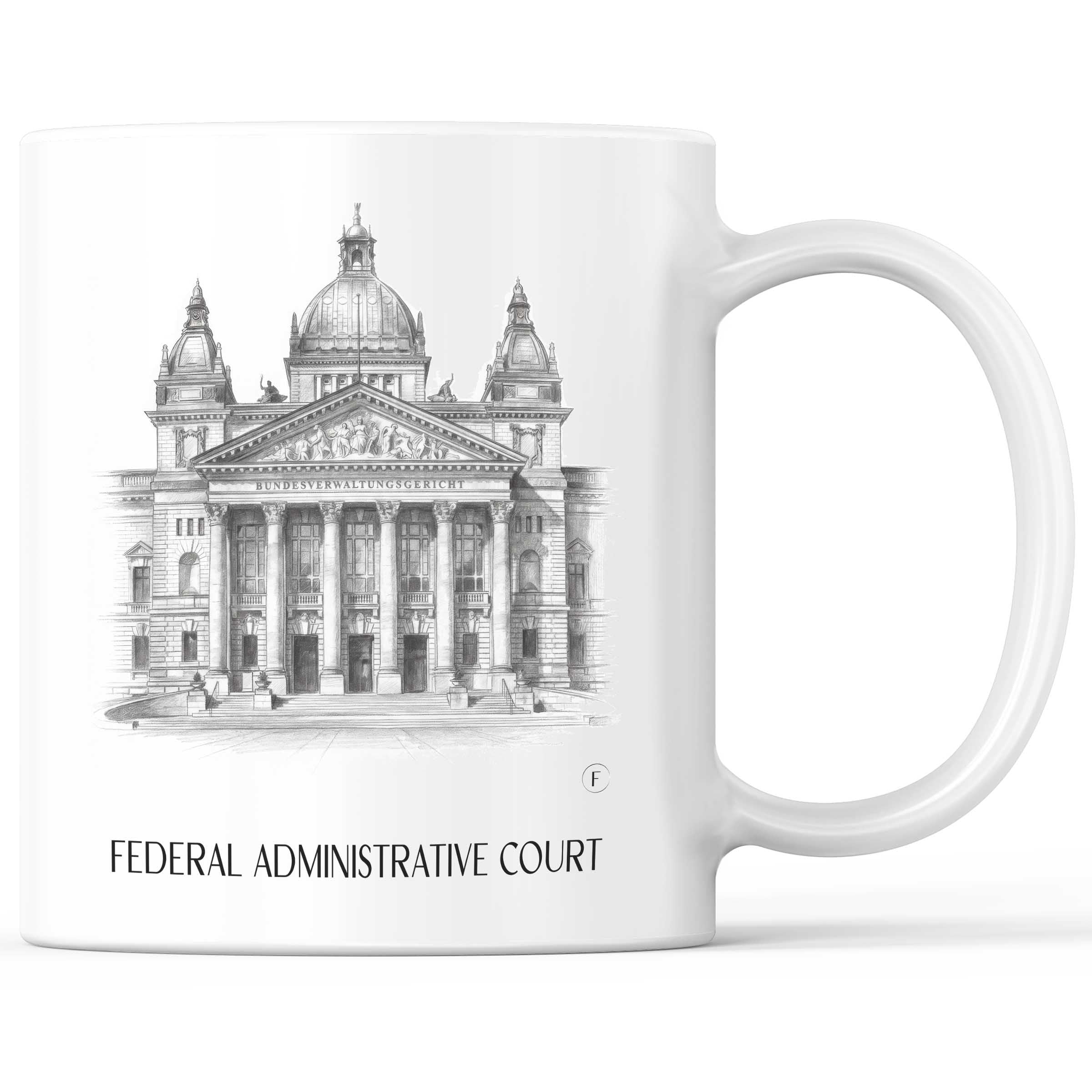 Bundesverwaltungsgericht Kaffeebecher - Leipzig - Deutschland Becher - Kaffeetasse im Zeichnung Stil
