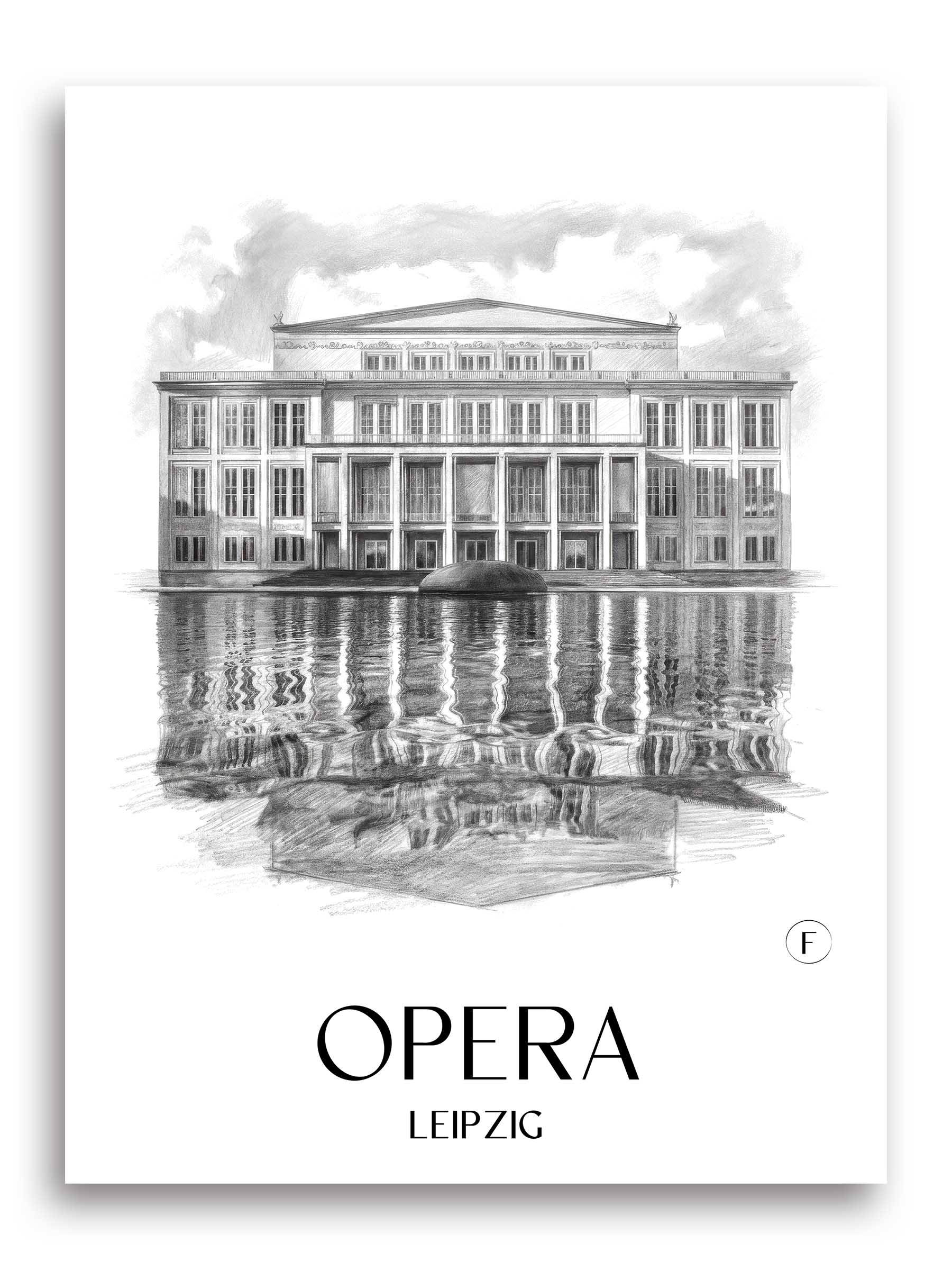 Oper Poster - Leipzig - Deutschland Kunstdruck - Zeichnung von A4 bis A1