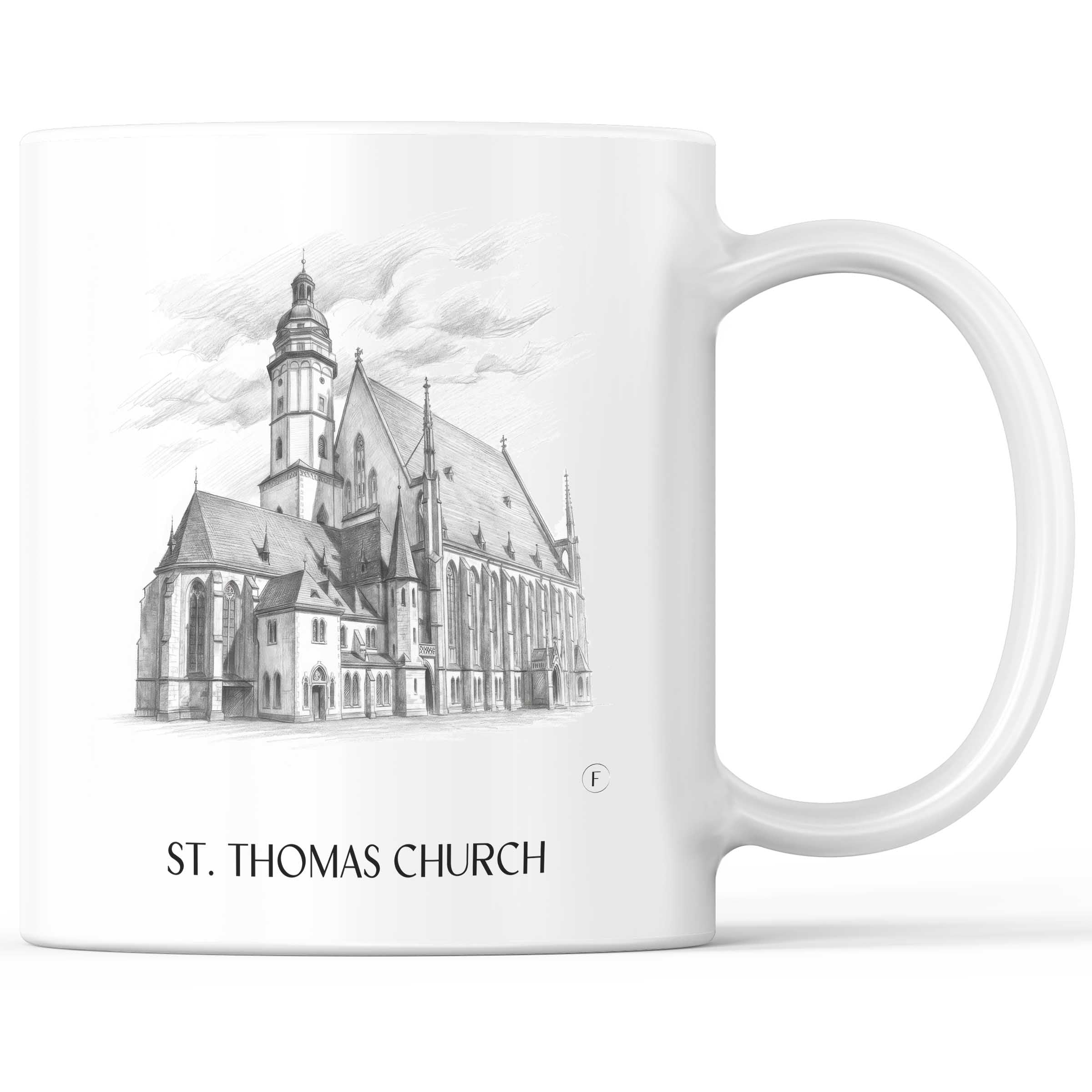 Thomaskirche Kaffeebecher - Leipzig - Deutschland Becher - Kaffeetasse im Zeichnung Stil