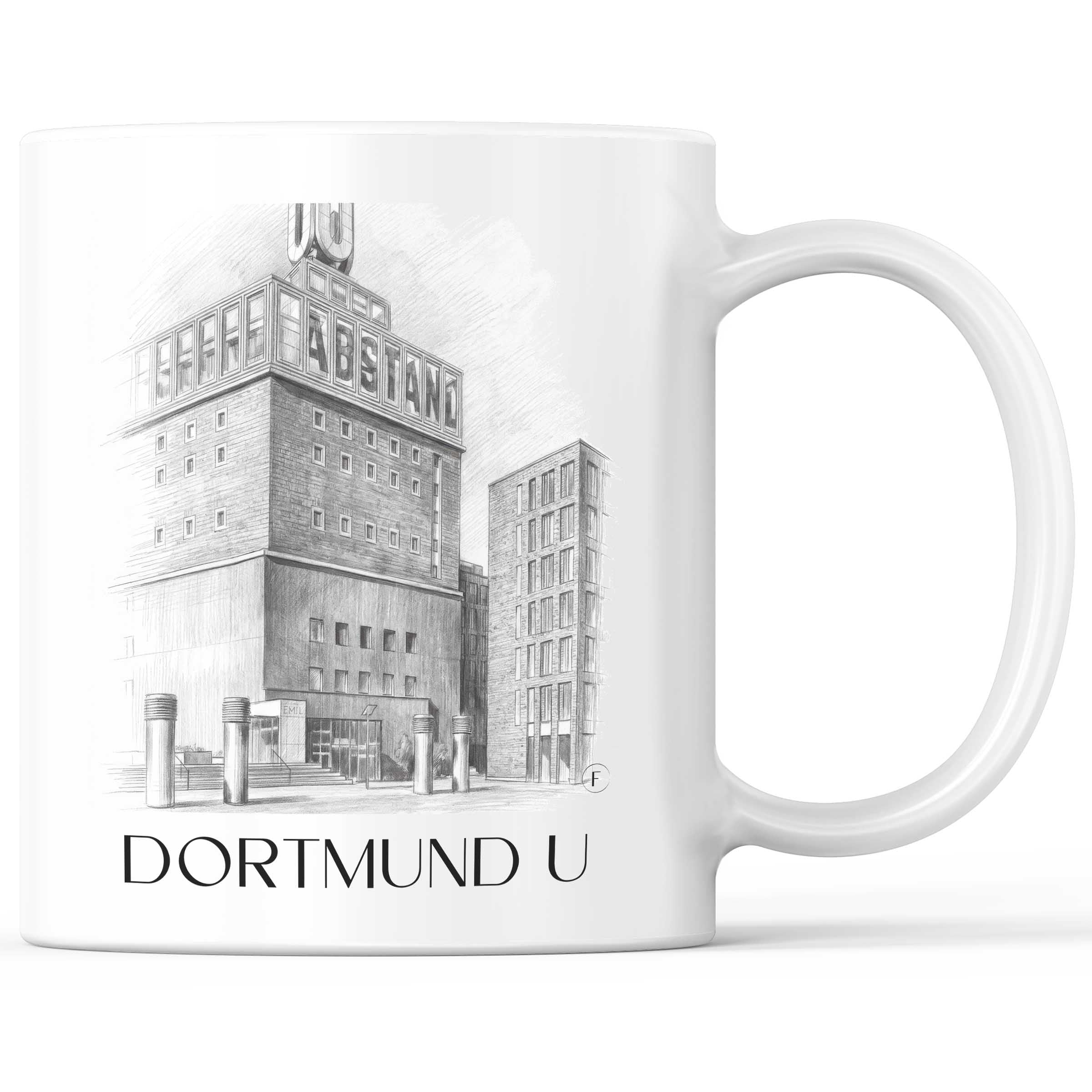 Dortmund U - Deutschland Becher - Kaffeetasse im Zeichnung Stil
