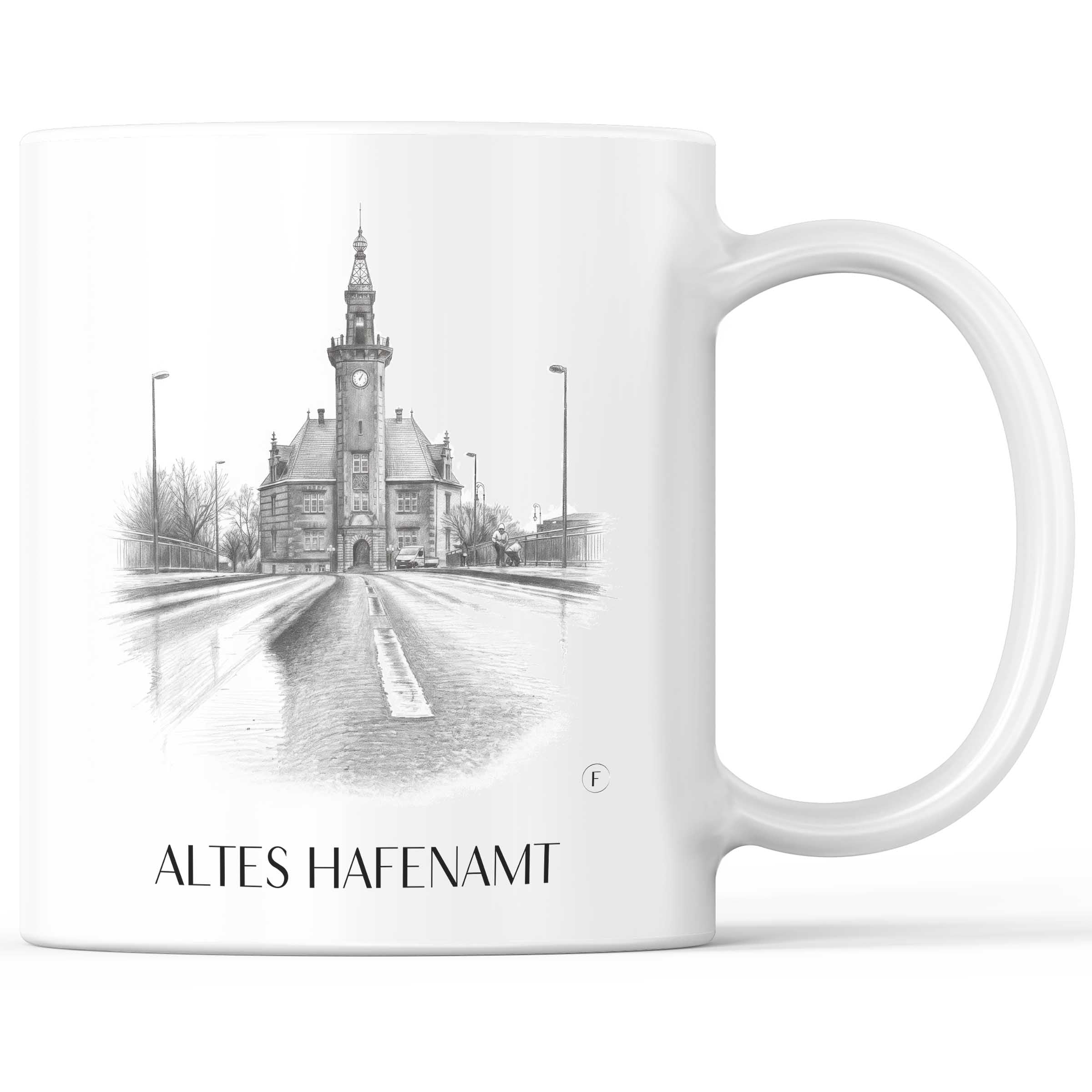 Altes Hafenamt Kaffeebecher - Dortmund - Deutschland Becher - Kaffeetasse im Zeichnung Stil