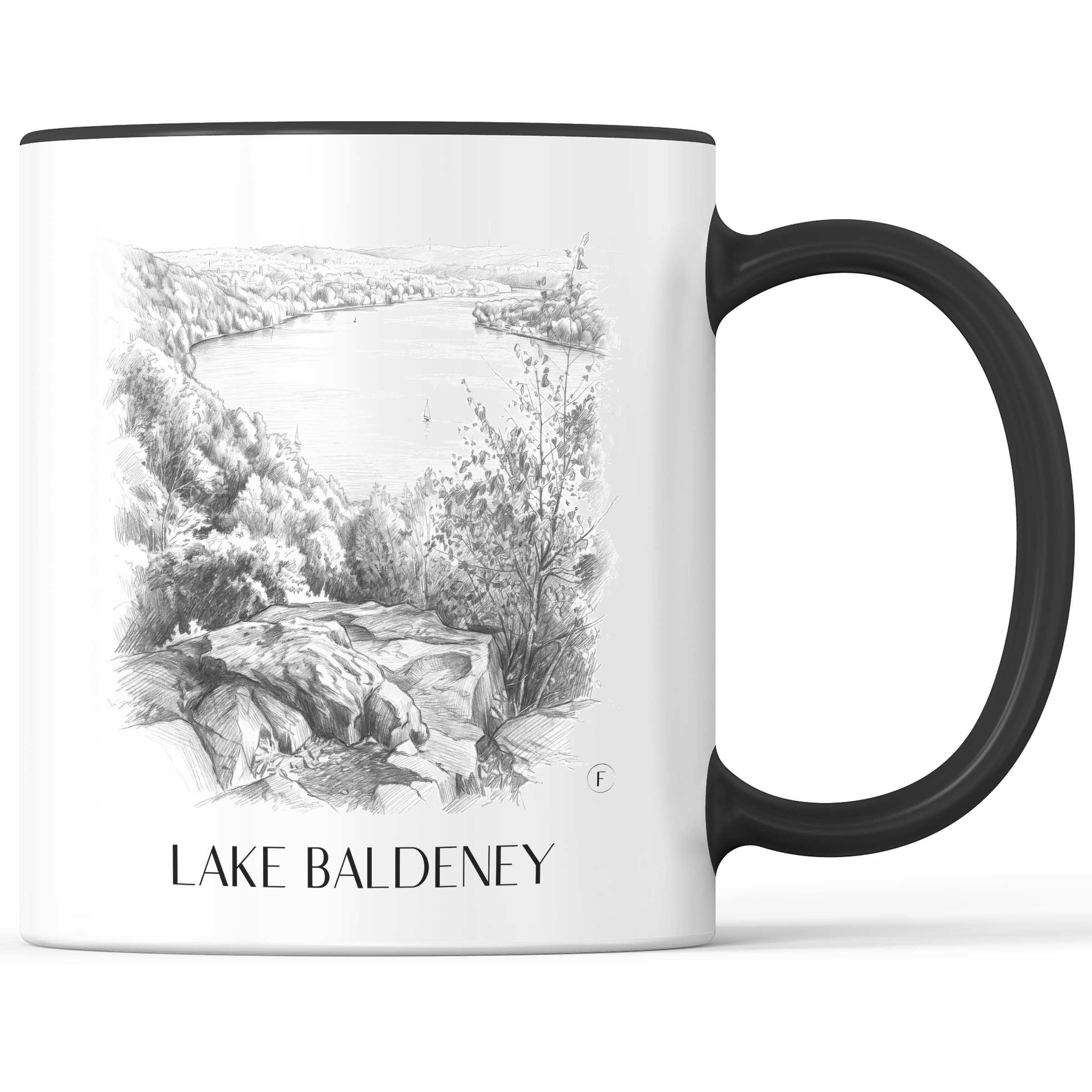 Baldeneysee Kaffeebecher - Essen - Deutschland Becher - Kaffeetasse im Zeichnung Stil