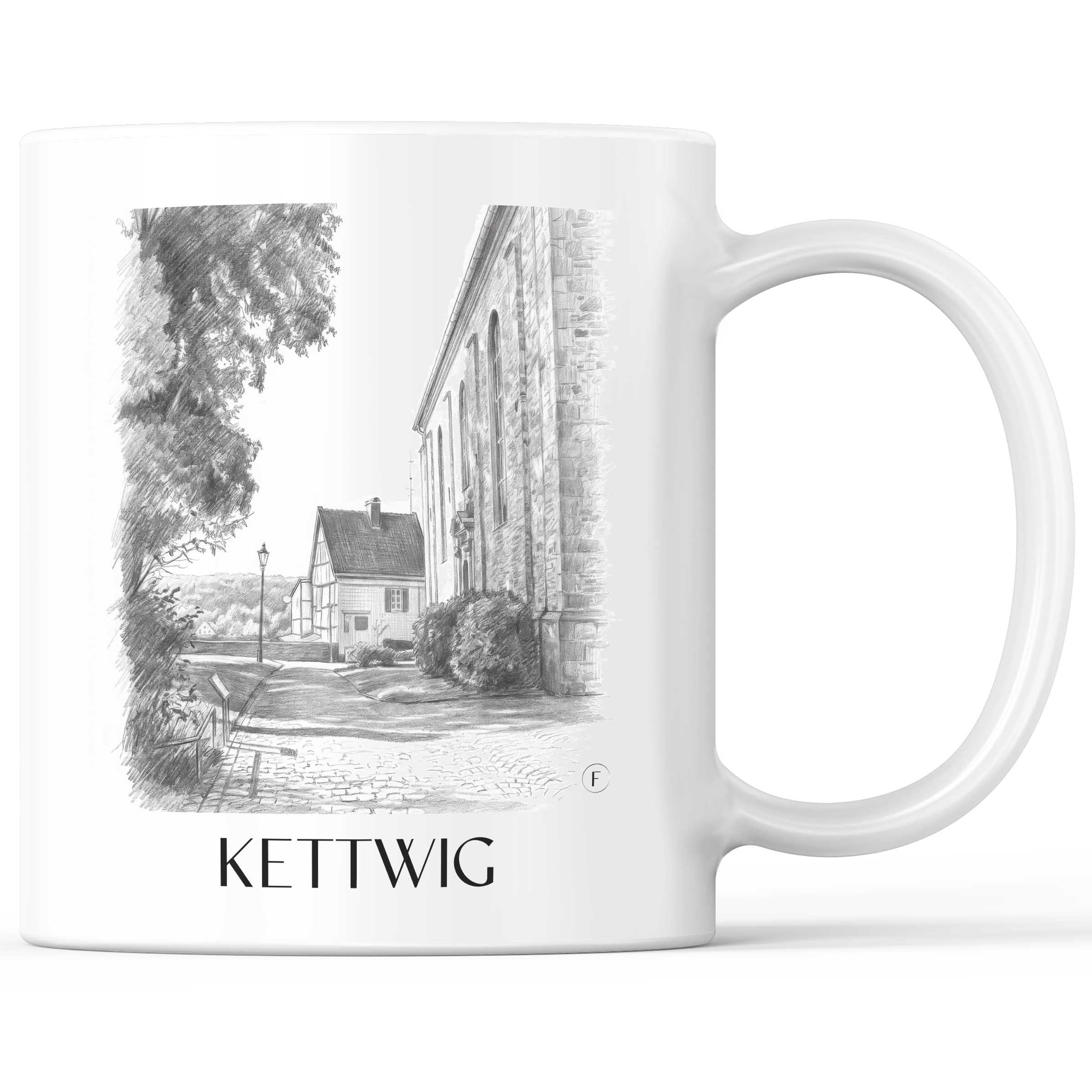 Kettwig Kaffeebecher - Essen - Deutschland Becher - Kaffeetasse im Zeichnung Stil