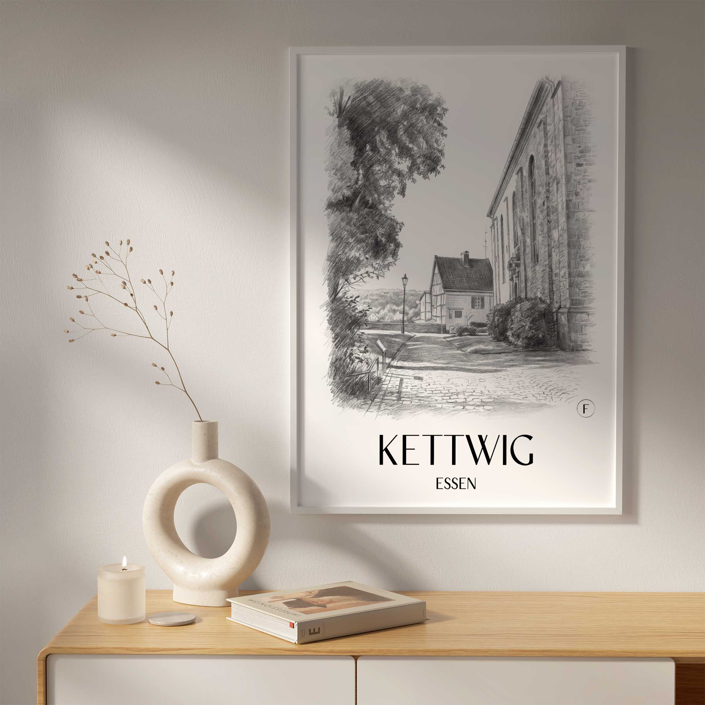 kettwig-essen-deutschland-poster-bleistift-zeichnung-drawing