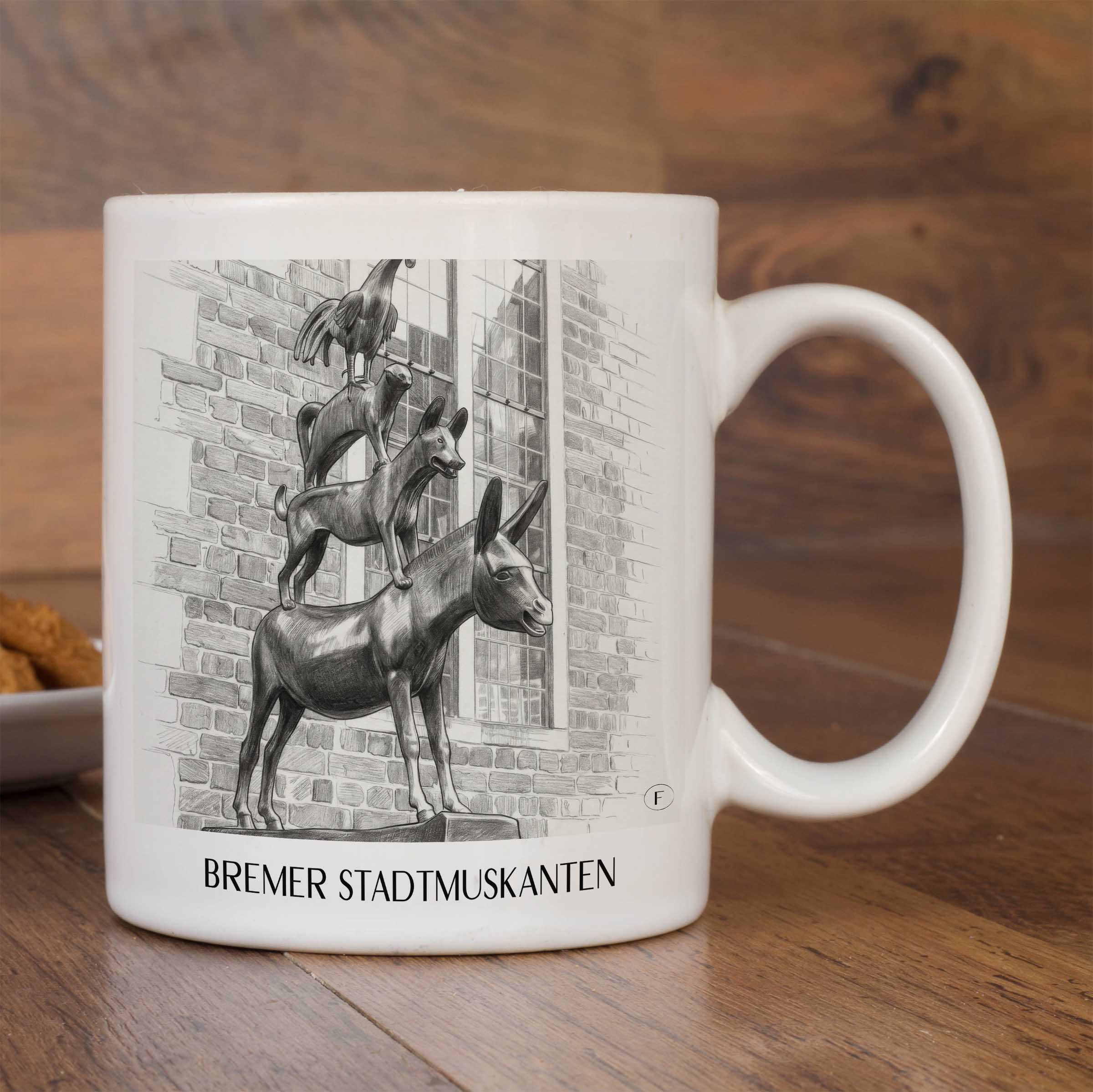 bremer-stadtmuskanten-deutschland-kaffeebecher-bleistift-zeichnung-drawing