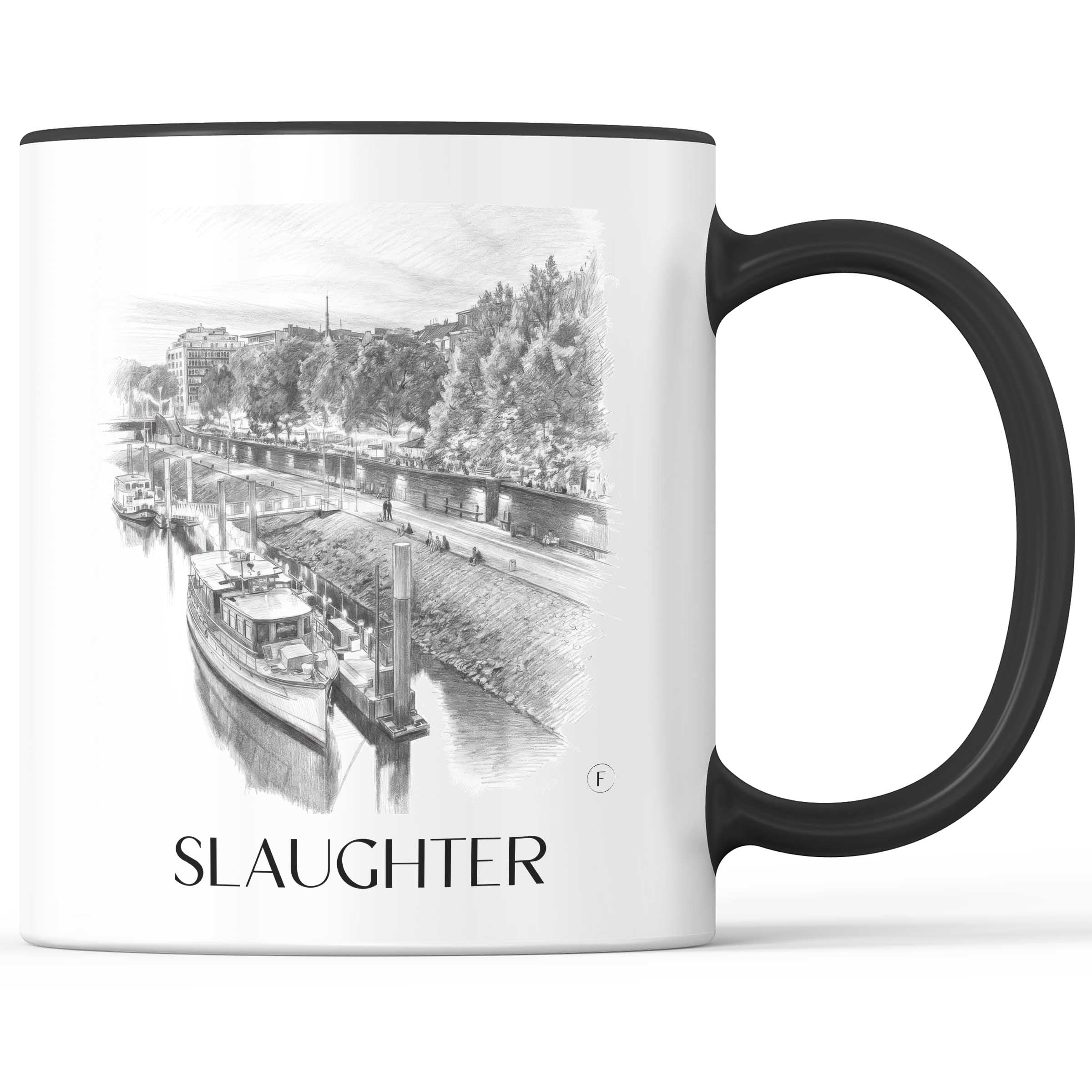 Schlachte Kaffeebecher - Bremen - Deutschland Becher - Kaffeetasse im Zeichnung Stil