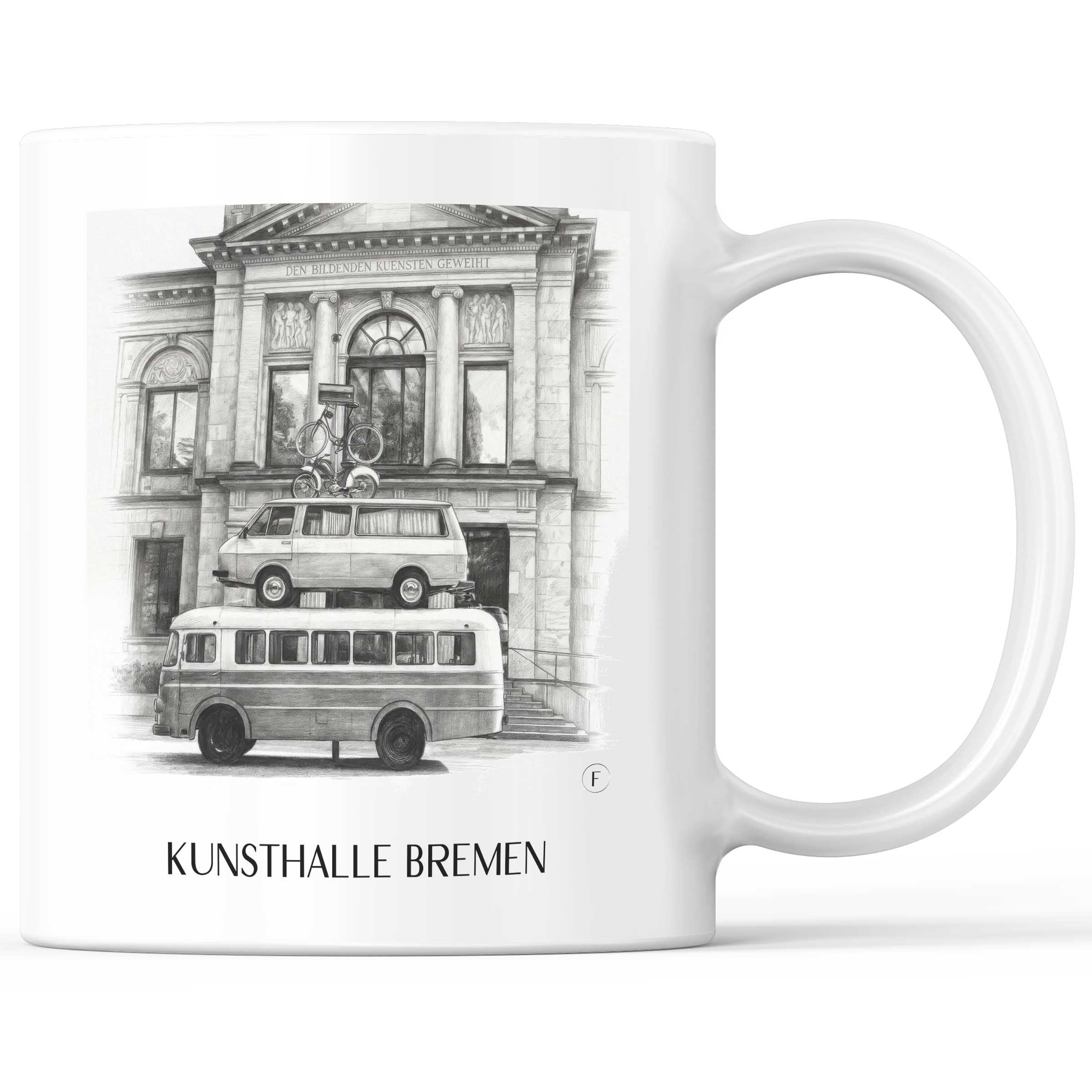 Kunsthalle Kaffeebecher - Bremen - Deutschland Becher - Kaffeetasse im Zeichnung Stil